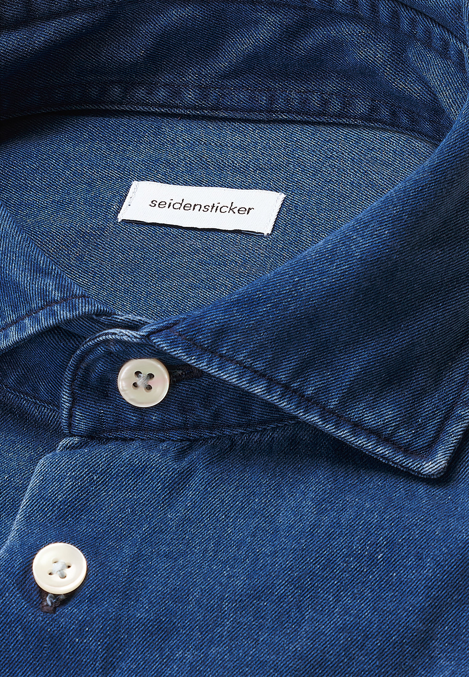 seidenstickerJeanshemd, Regular Kentkragen Denim