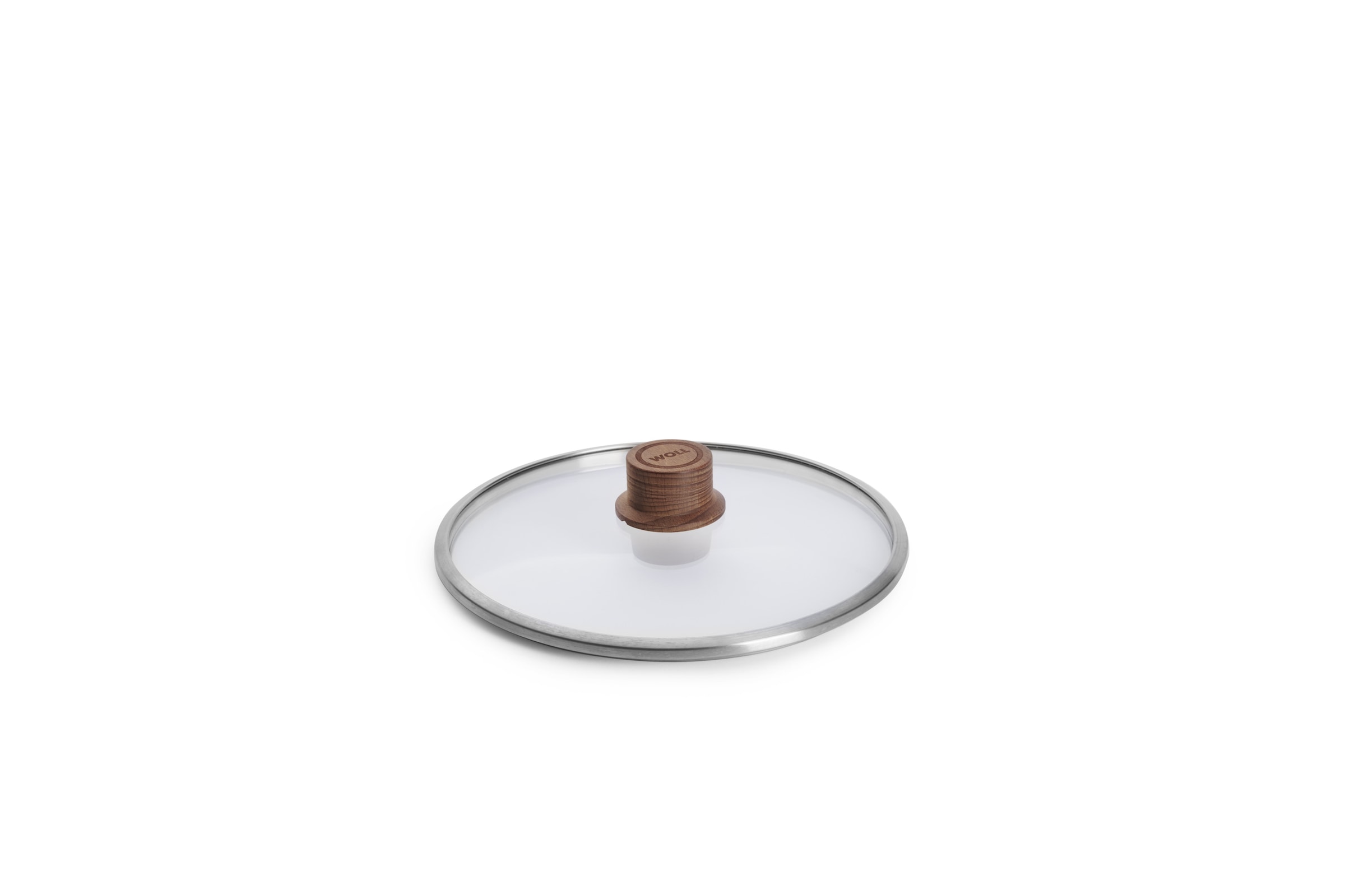 WOLL Universaldeckel "WOLL Eco Logic Sicherheitsglasdeckel mit Holzknopf, rund" Hitzebeständig, Spülmaschinengeeignet, für Pfannen und Töpfe