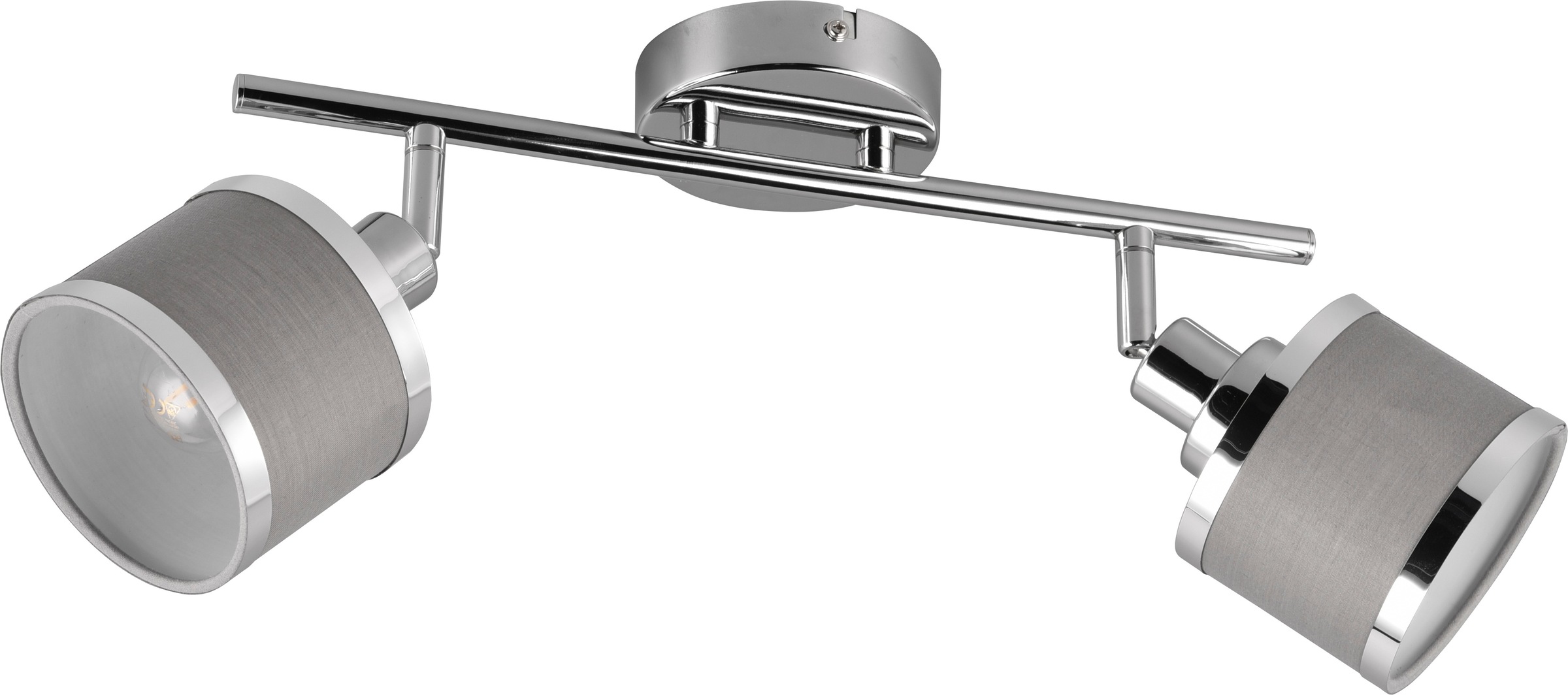 TRIO Leuchten Deckenstrahler »AROSA, Spot, Metall chrom Stoff grau, exkl. E14 max 28W« E14 1 Stk. warmweiß - kaltweiß Deckenspot, Stange mit drehbaren kippbaren schwenkbaren Spots Ø10cm