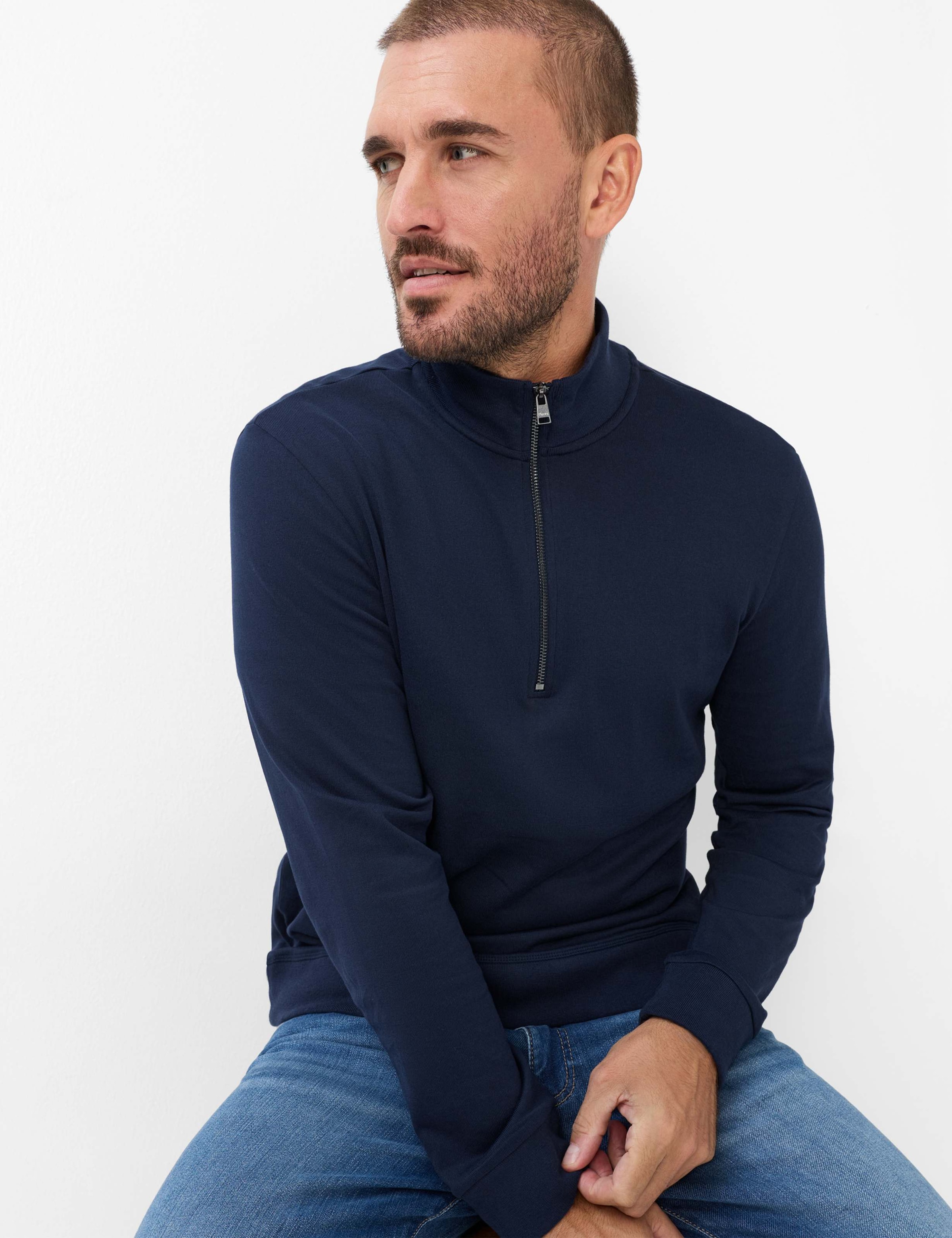 Brax Langarm-Poloshirt »Style PEO« Jersey: Langarmshirt aus reiner Baumwolle
