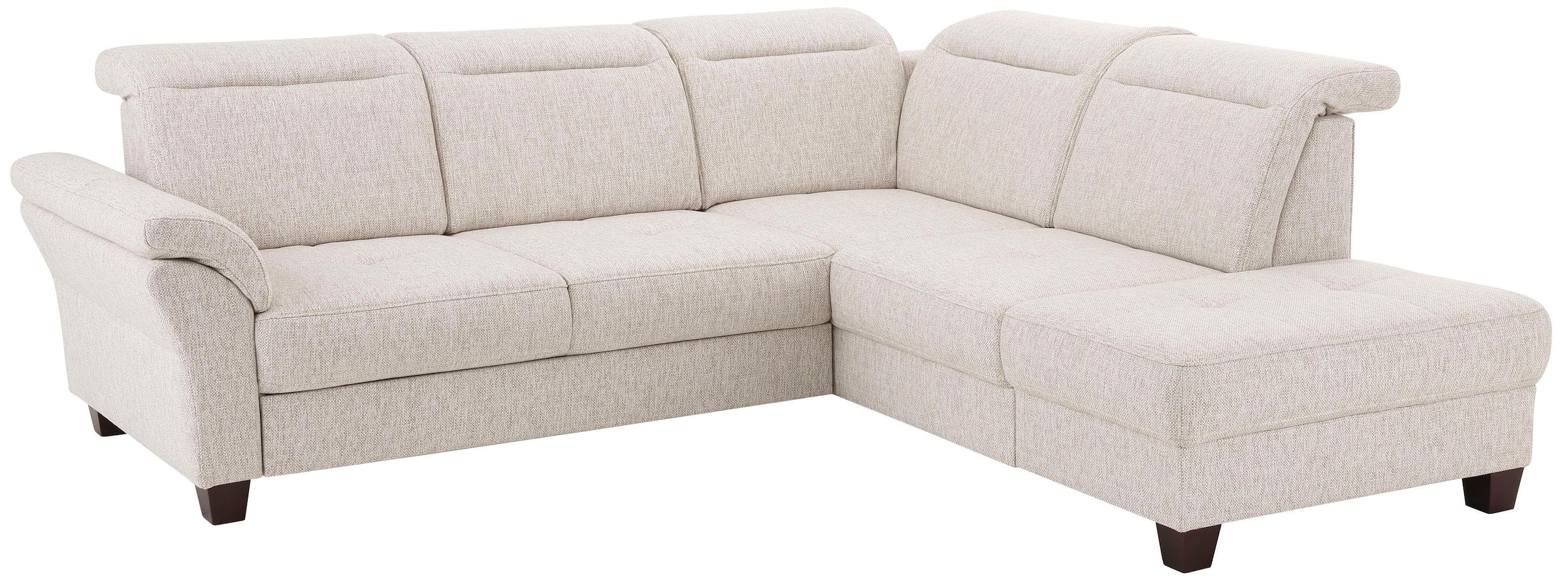 OTTO home Ecksofa "Solvei L-Form" wahlweise auch mit Kopfteilverstellung und Schlaffunktion, Federkern