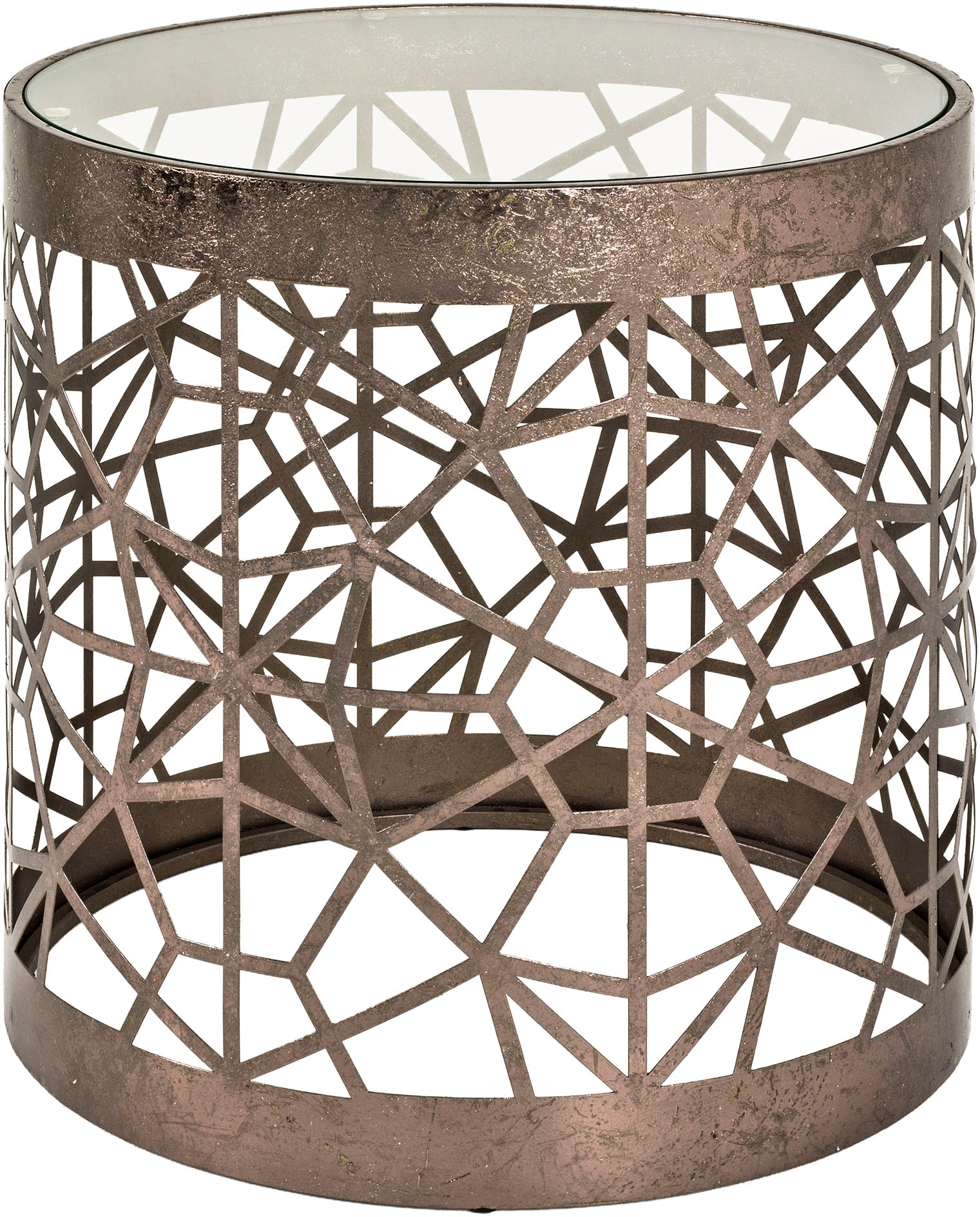 Table d'Appoint Ronde en Verre "Nila" 50cm Bronze