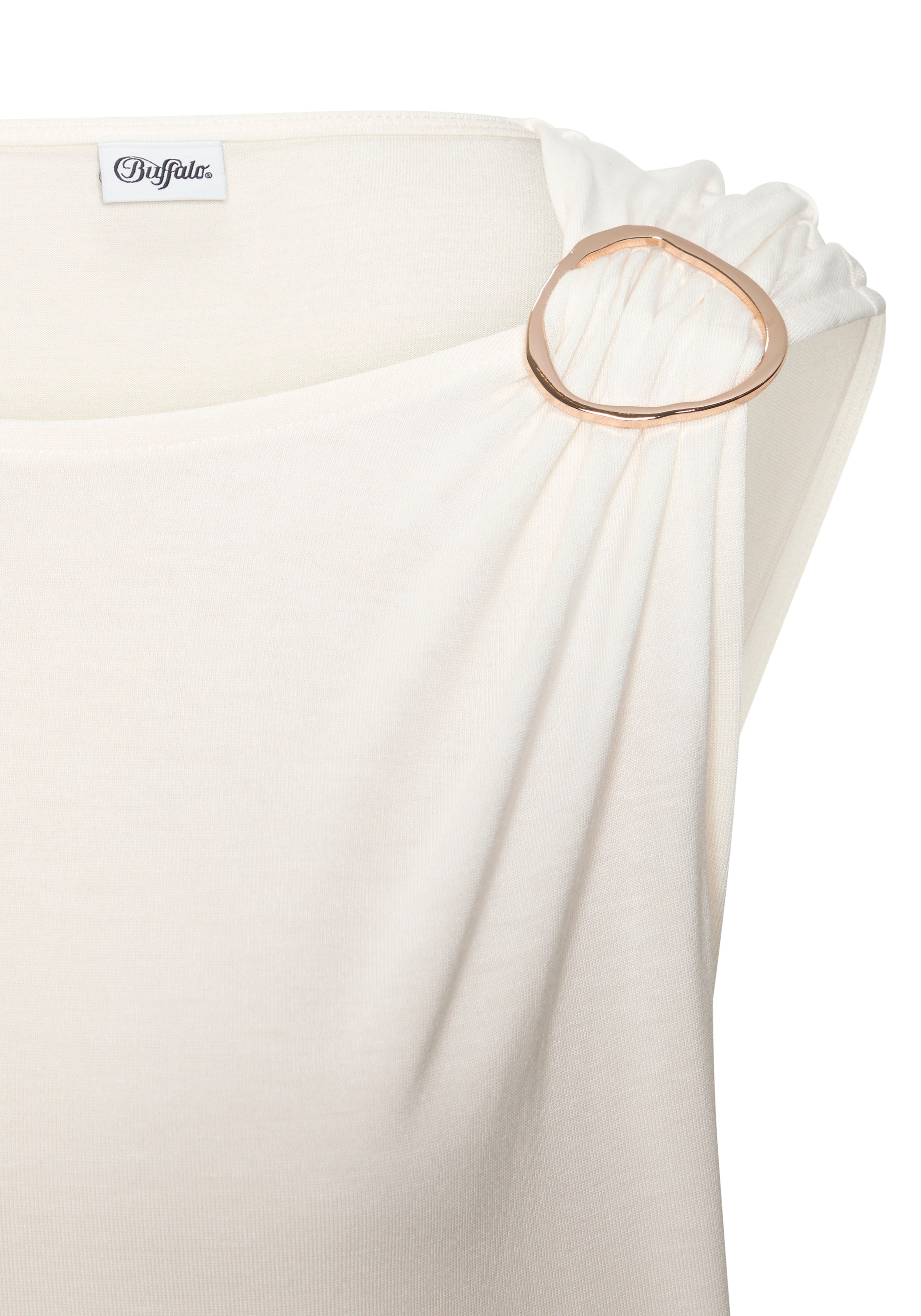 Vivance Kurzarmshirt, mit Zierschnalle, Sommertop, casual