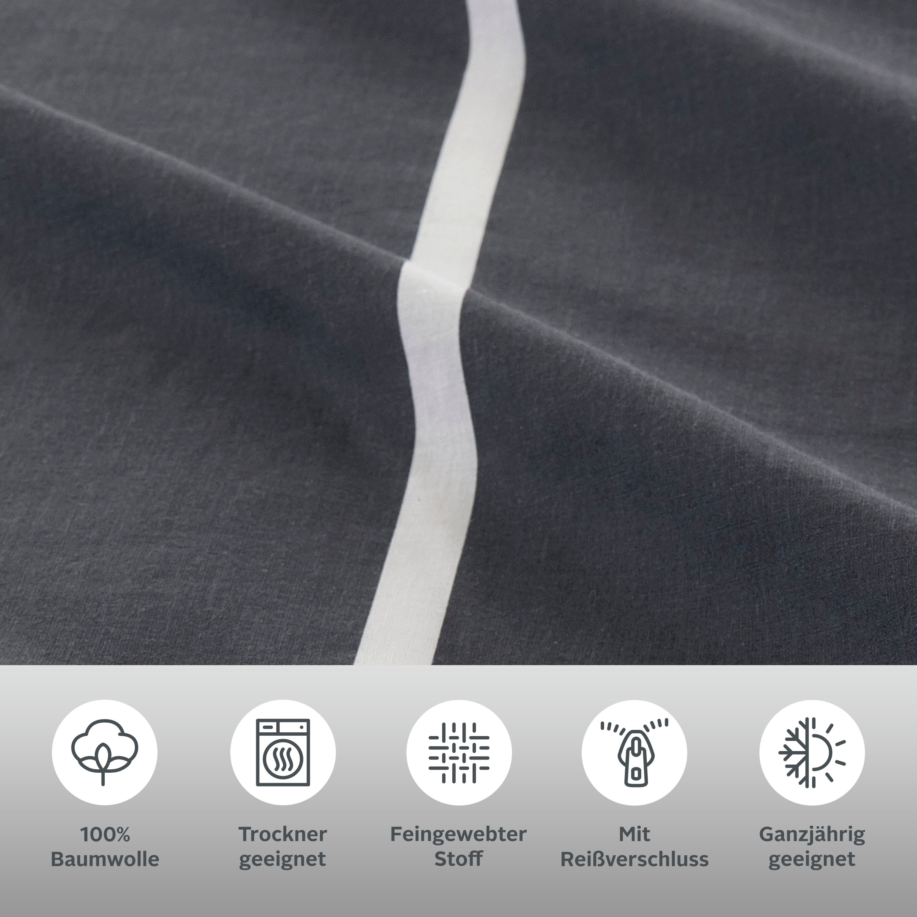 Thumbnail - OTTO home Wendebettwäsche "MIETTE" 2 Stk. tlg. mit modernen Streifen, Bettwäsche ab Gr. 135x200 cm erhältlich