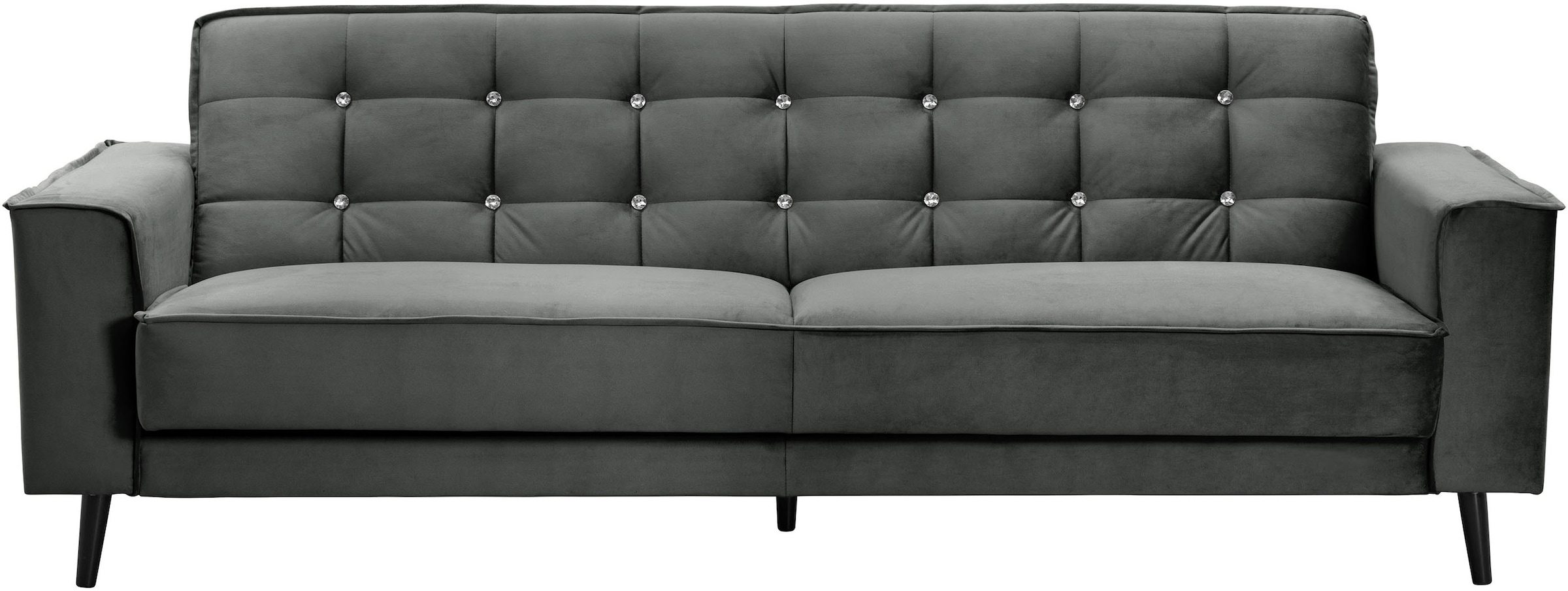 Max Winzer® Schlafsofa »Jersey, 3-Sitzer, Sofa in exklusivem Design, mit Strasssteinen«, handgefertigt, hochwertige Konstruktion, Samtvelours, mit Bettfunktion