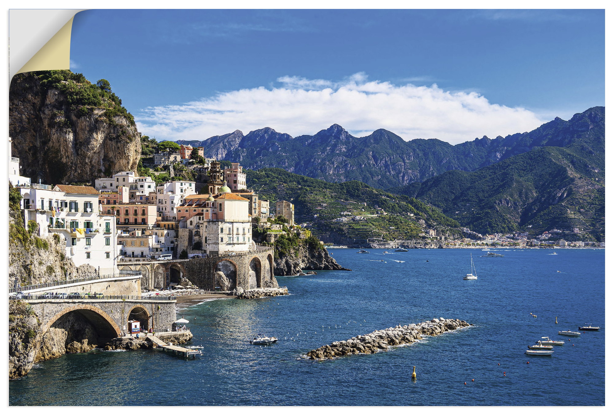 Artland Wandbild "Atrani an der Amalfiküste in Italien" Küstenbilder 1 Stk. tlg. als Alubild, Leinwandbild, Poster, Wandaufkleber in verschied. Größen