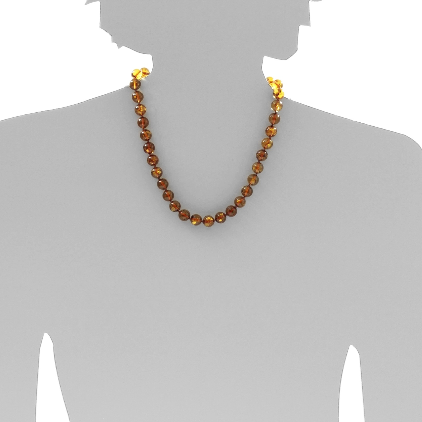Kette ohne Anhänger OSTSEE-SCHMUCK "- Kugel 10 mm - Bernstein -" Gr. 50, braun (bernsteinfarben, braun), Halsketten, Damen, 50, Bernstein 6