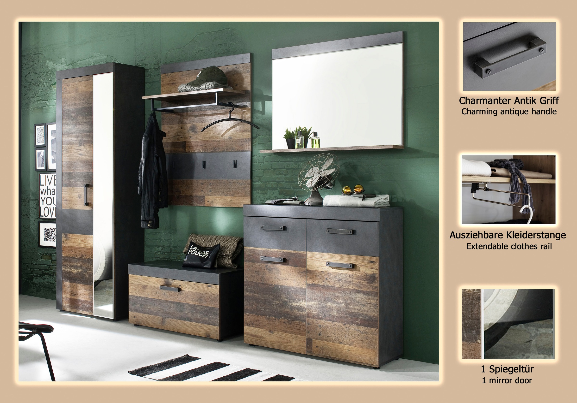 Home affaire Garderoben-Set »Ilana« Set, 5 Stk. tlg.