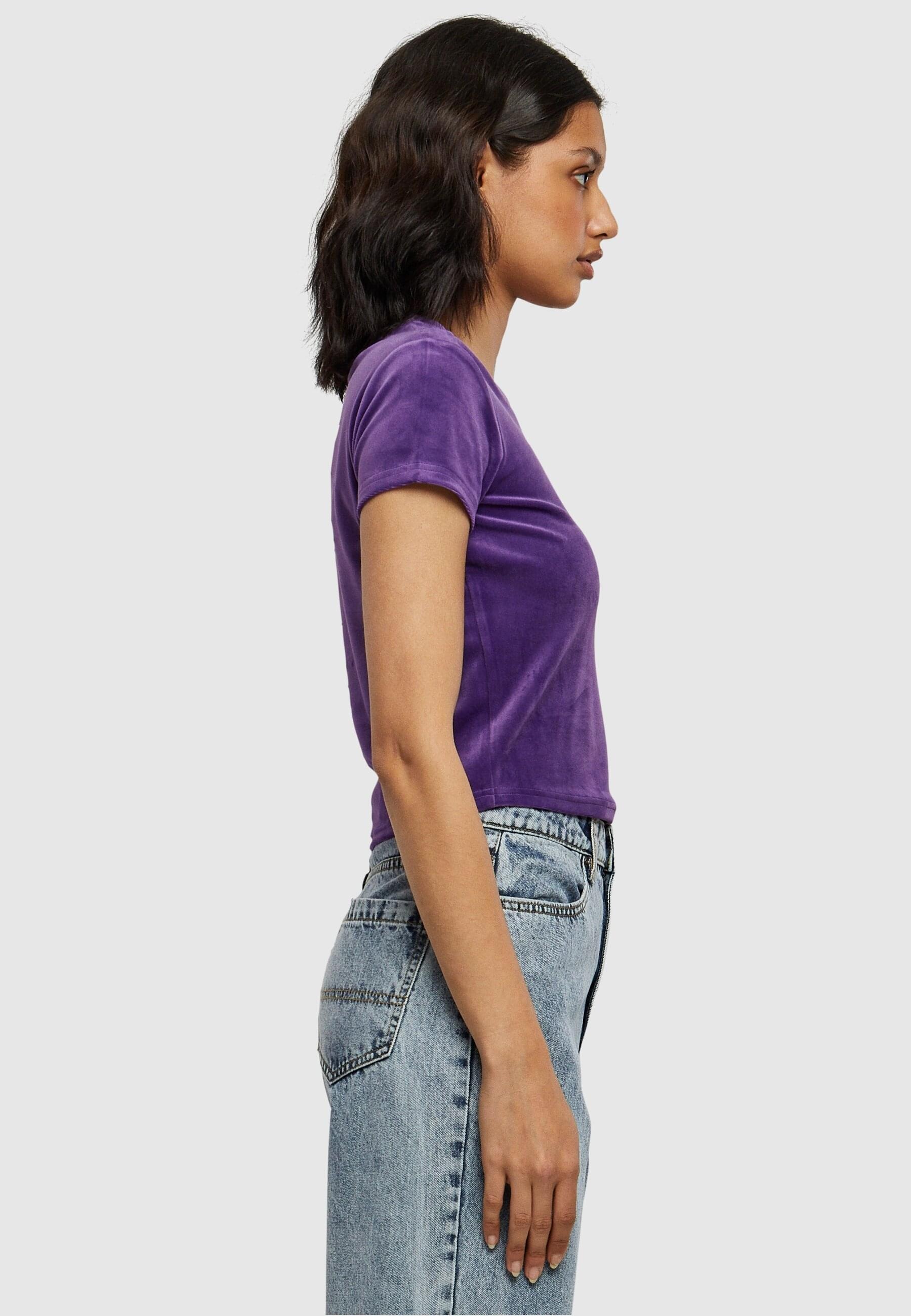 URBAN CLASSICS T-Shirt »Damen Ladies Short Velvet Tee«, (1 tlg.) für  bestellen | BAUR