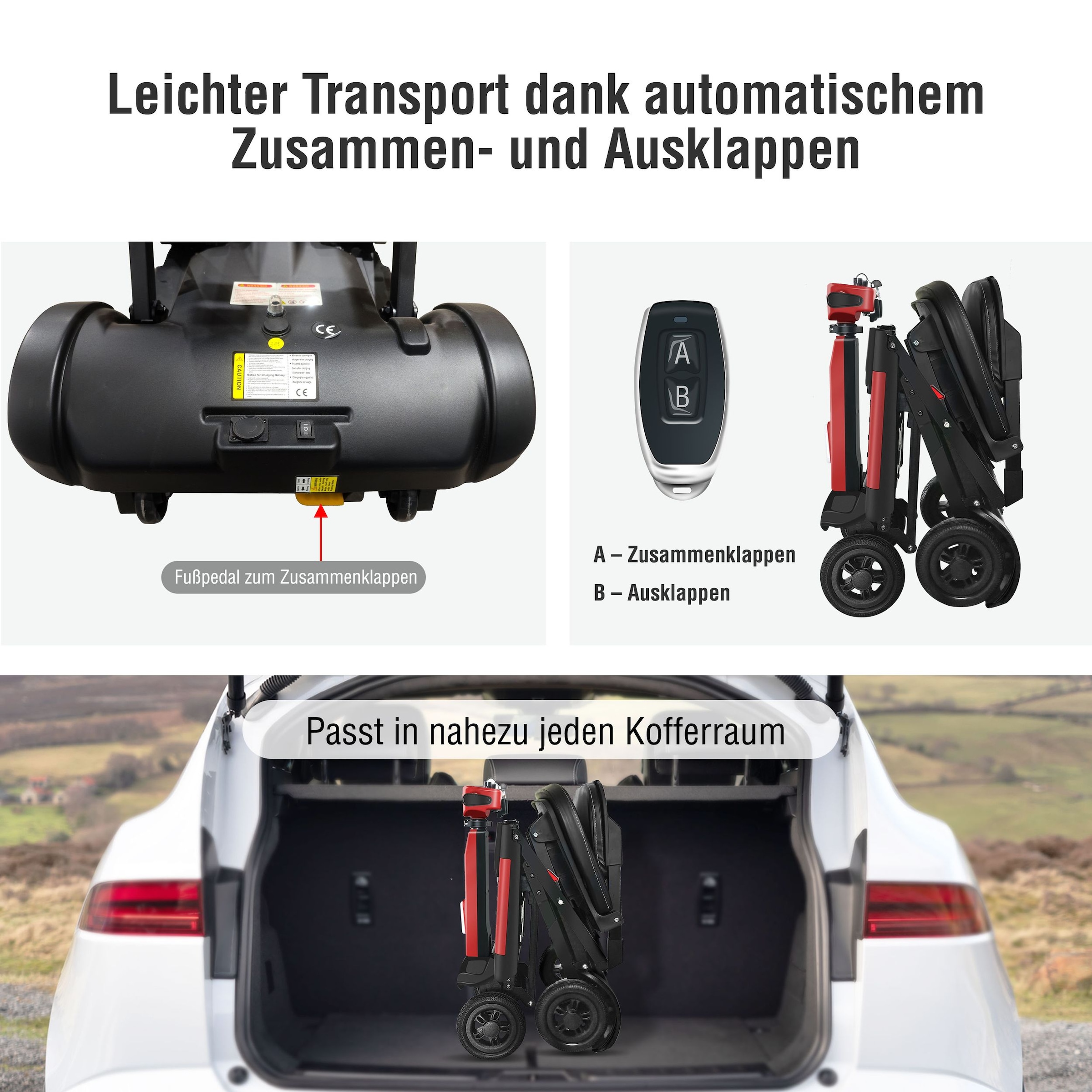 SachsenRad Elektromobil »BestAGE Seniorenmobil Komfort mit Fernbedienung« 270 W 6 km/h automatische Faltung, mit Fernbedienung