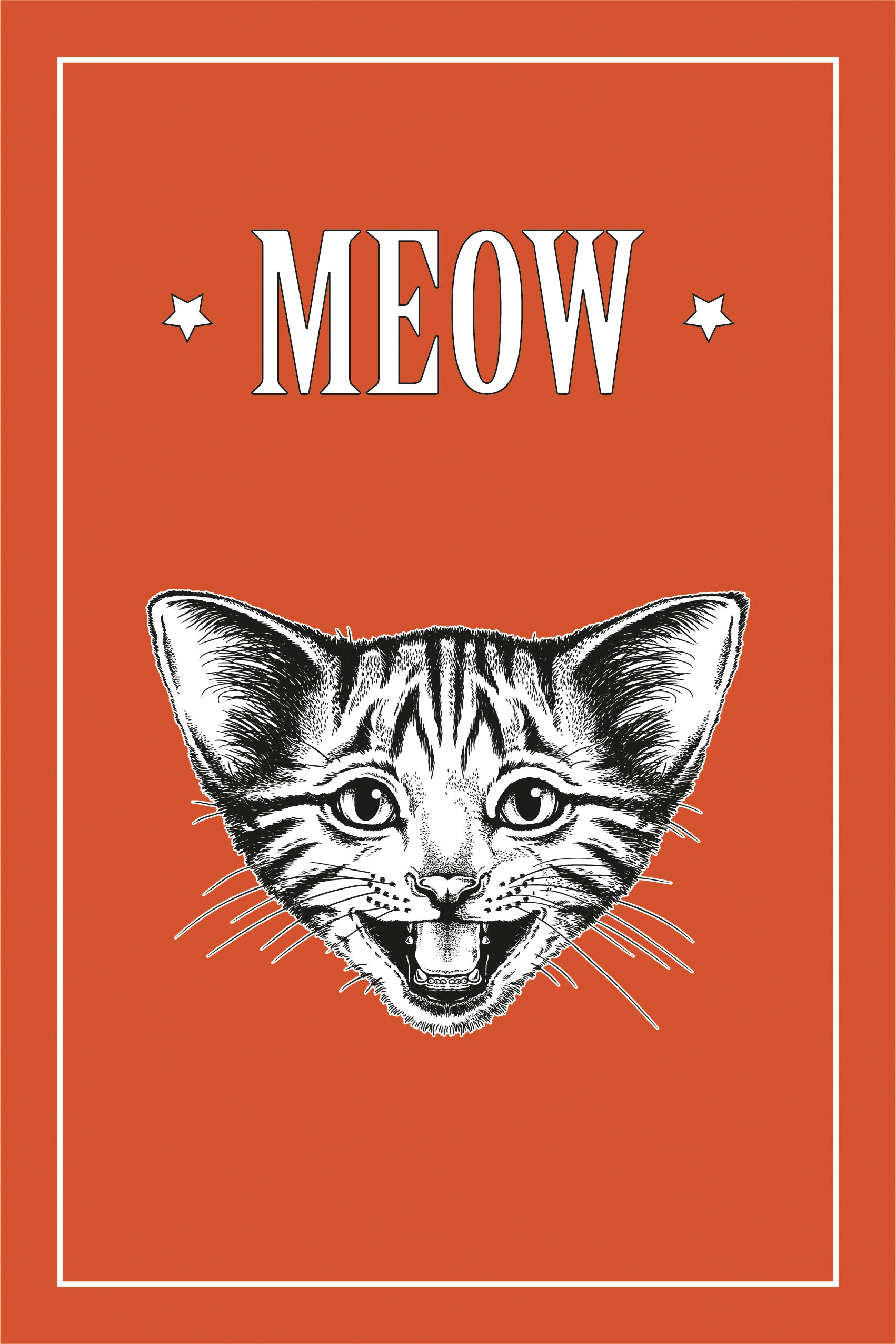 queence Leinwandbild "Katze MEOW", Kunst-Modern-Schriftzug-Tiere-Katze-Katz günstig online kaufen