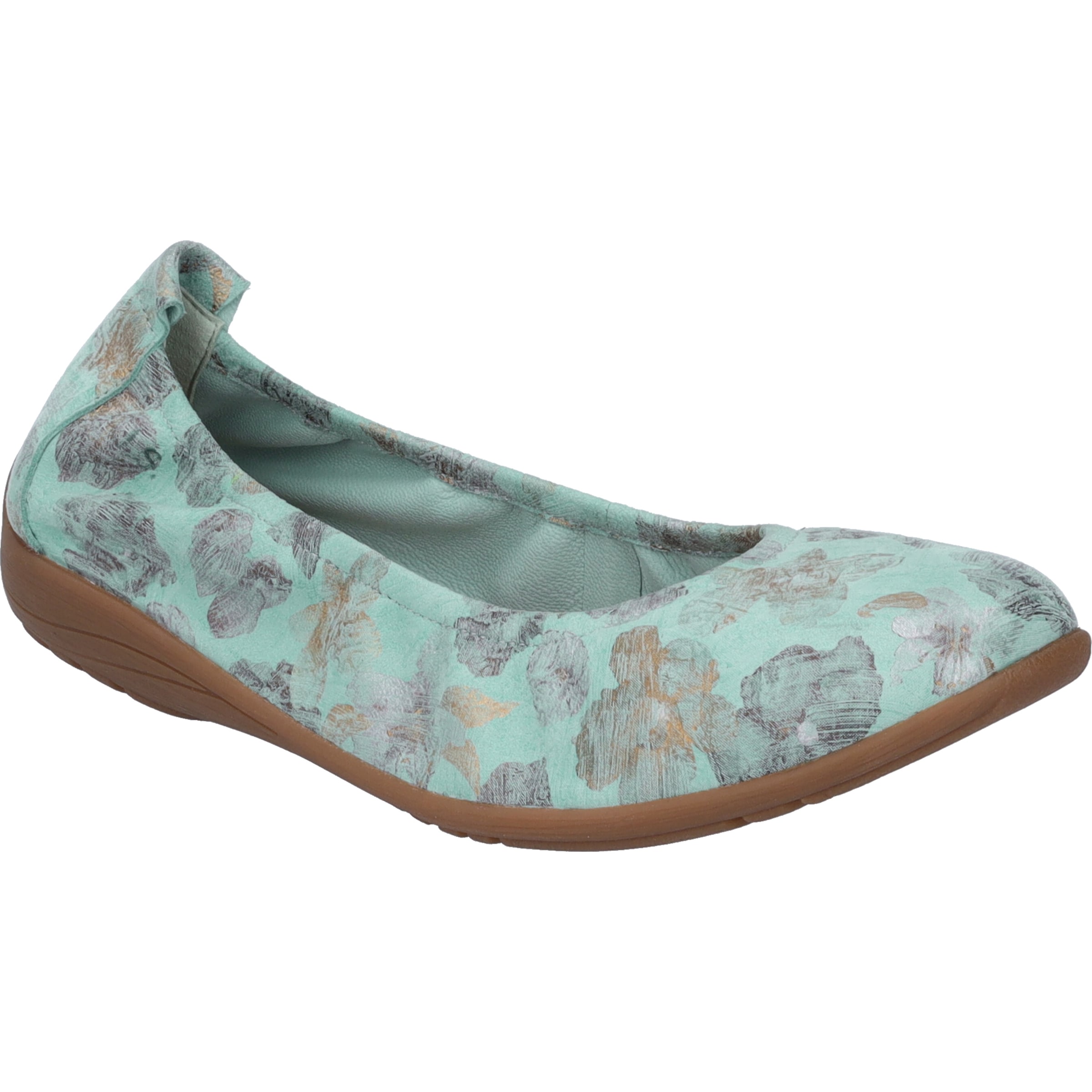 Ballerina JOSEF SEIBEL "Fenja 01, mint-multi", Damen, Gr. 44, grün (mint, multi), Obermaterial: 100% Rindsleder Leather cow., Schuhe Ballerina