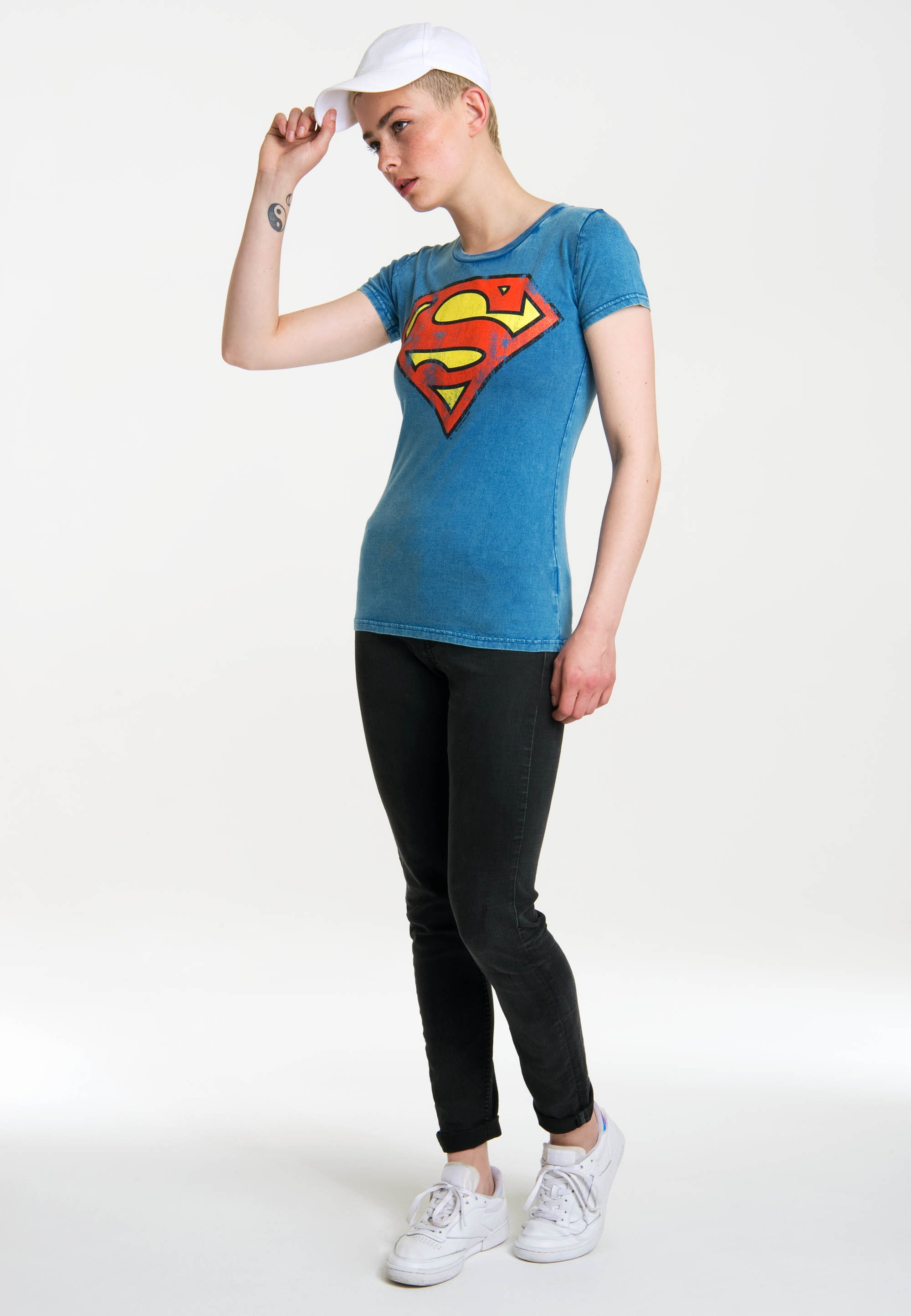 LOGOSHIRT T-Shirt »Superman«, mit coolem Vintage-Print