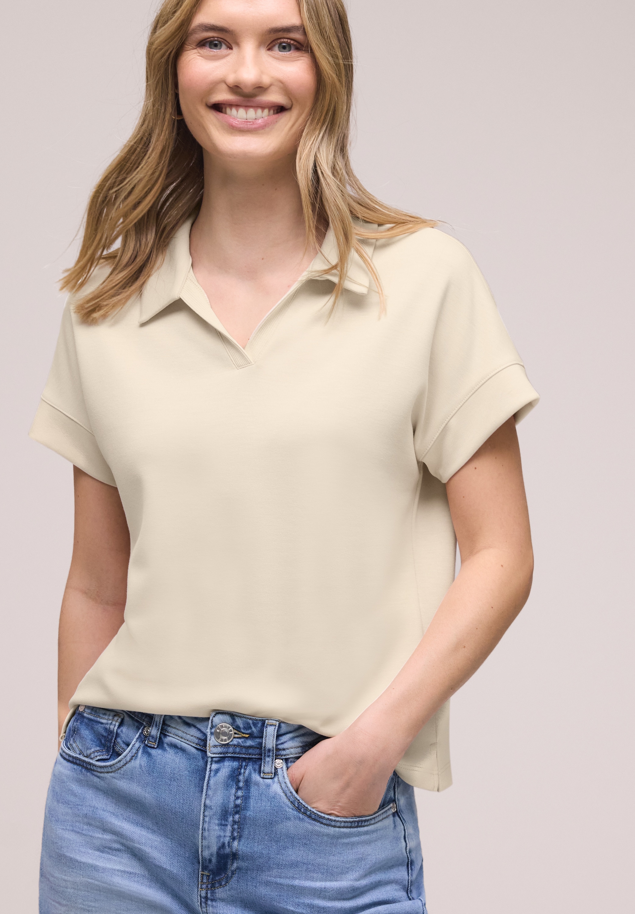 STREET ONE T-Shirt mit Ripp-Details