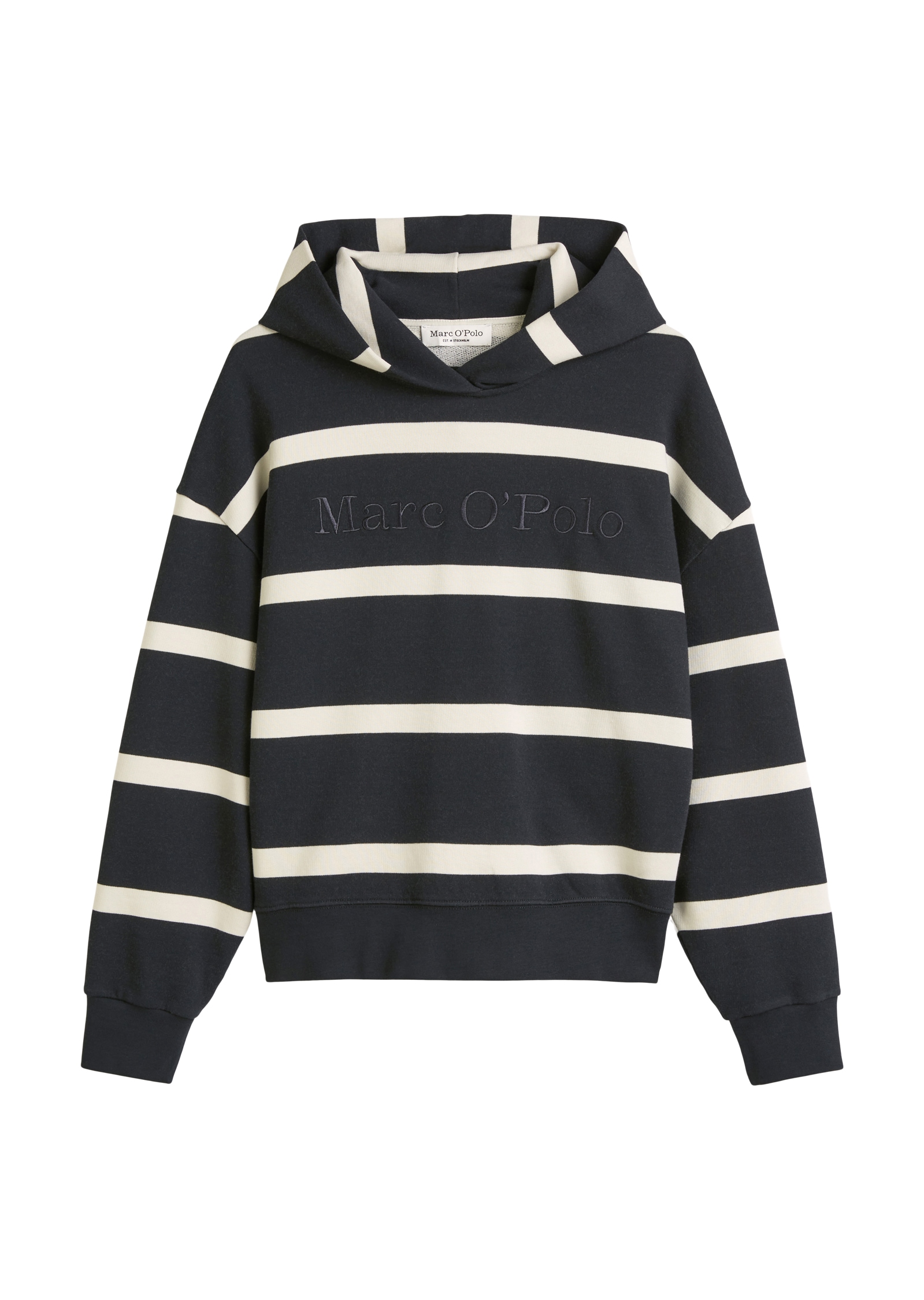 Marc O'Polo Hoodie, prägnant gesticktes Logo auf der Brust