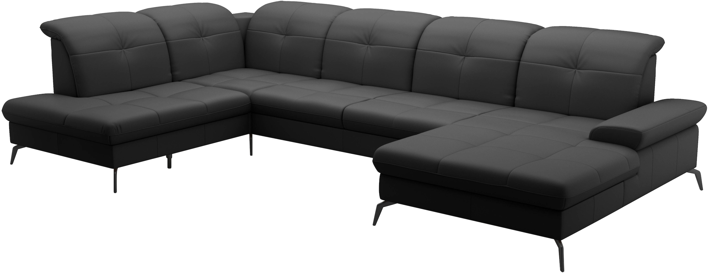 sit&more Wohnlandschaft »Amica, U-Form, inkl. Sitztiefenverstellung und Armteilverstellung«, wahlweise mit Kopfteilverstellung, Bettfunktion und Bettkasten