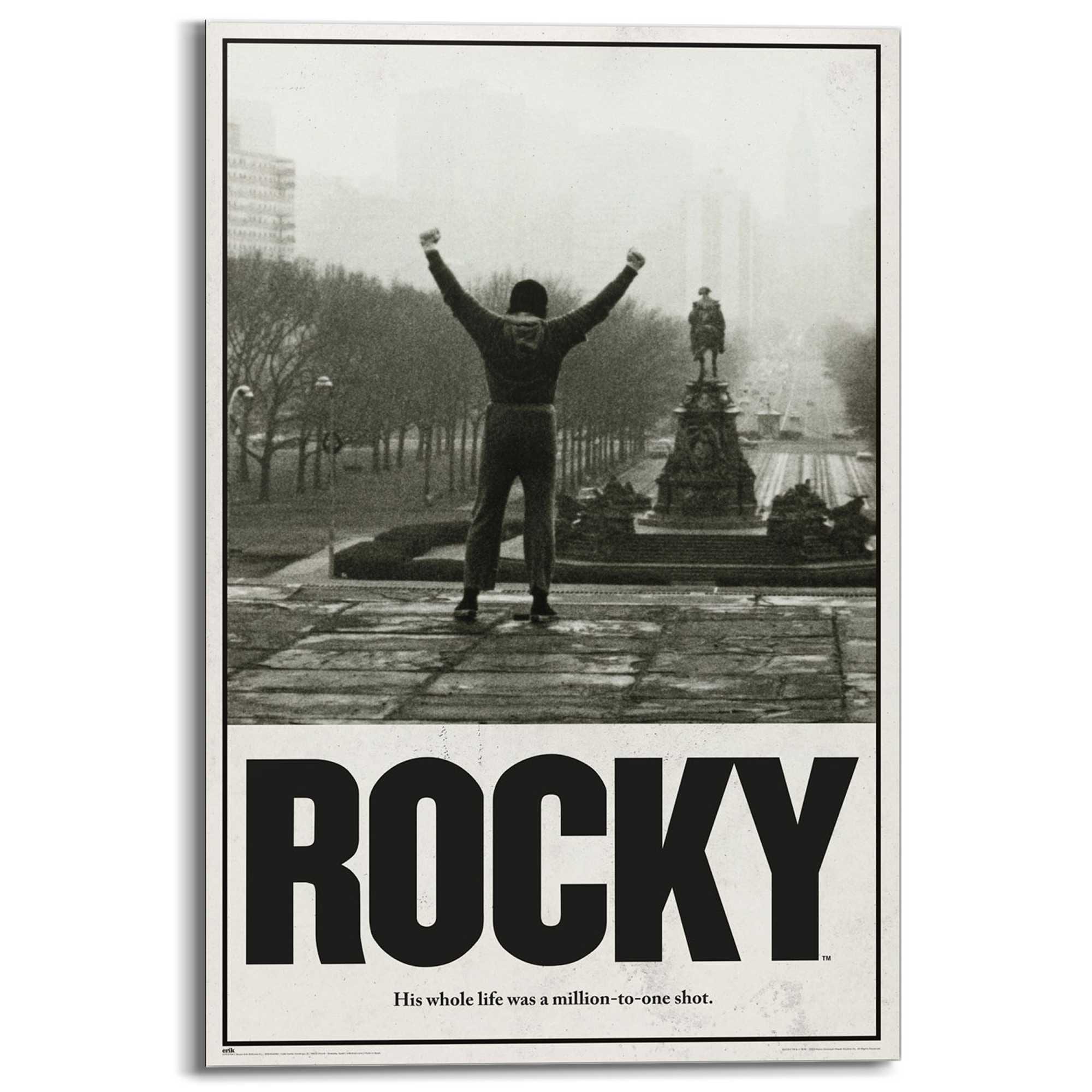 Reinders Deco-Panel "Rocky - Rocky Balboa", Teenager Zimmer - Schwarz-Weiß günstig online kaufen