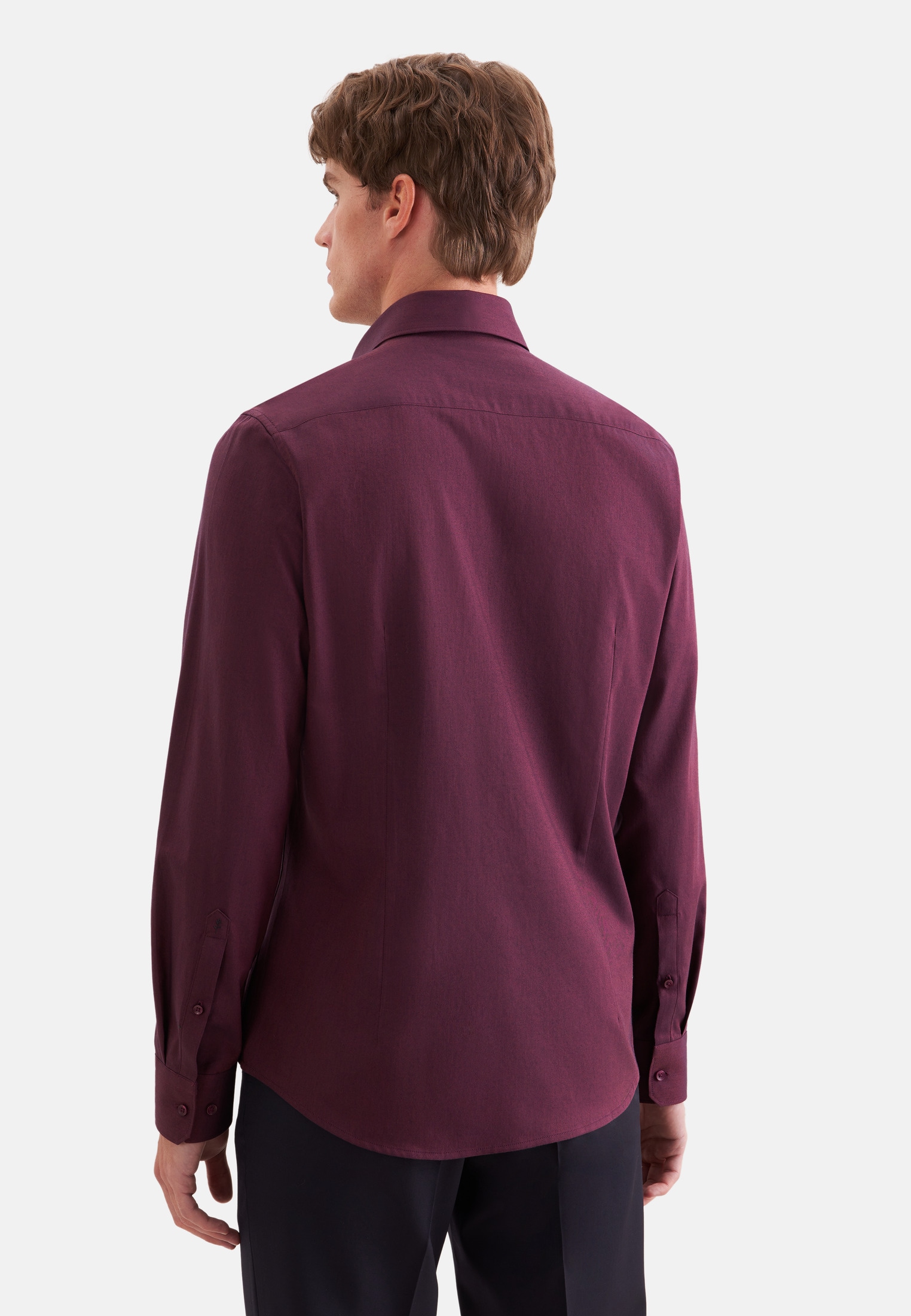 seidensticker Flanellhemd »Schwarze Rose« Slim 1/1 Kentkragen Uni