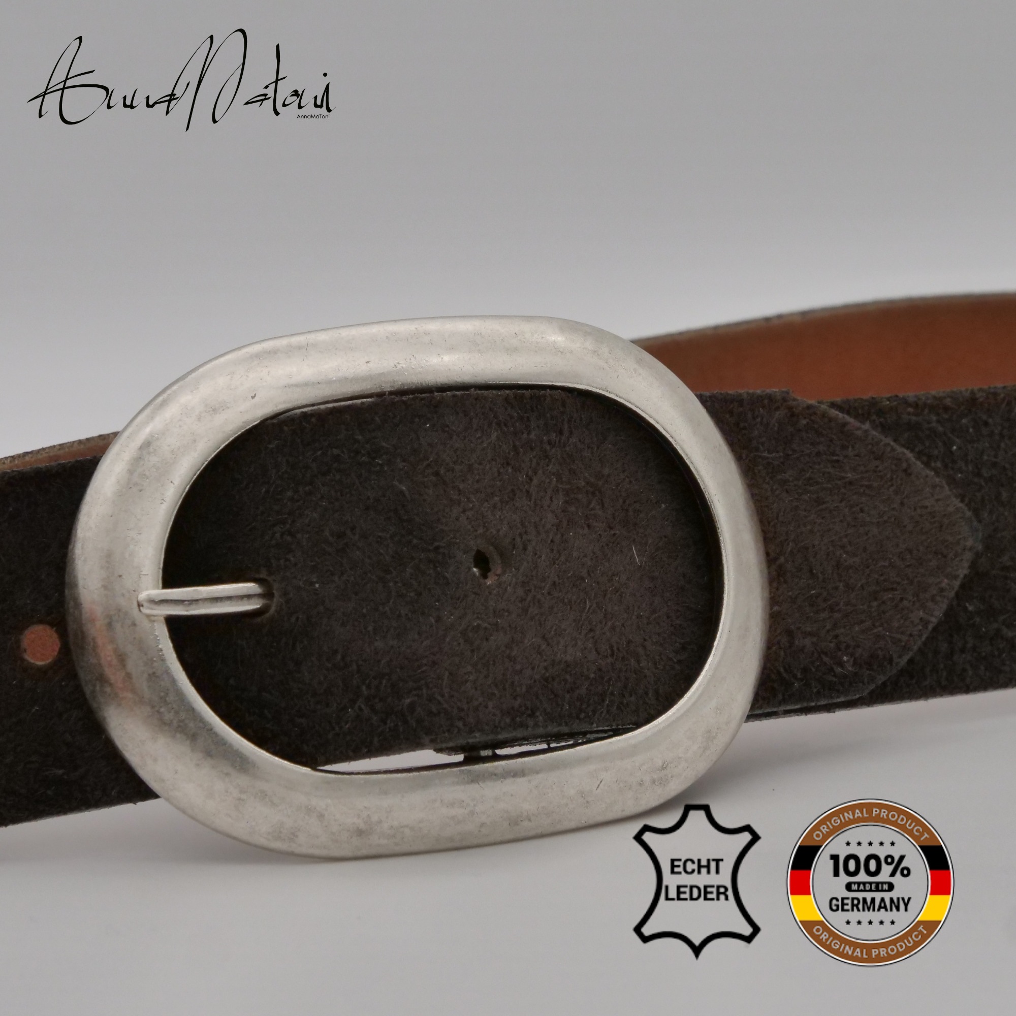 AnnaMatoni Ledergürtel "AnnaMatoni Damen Ledergürtel in hochwertigem Velour günstig online kaufen