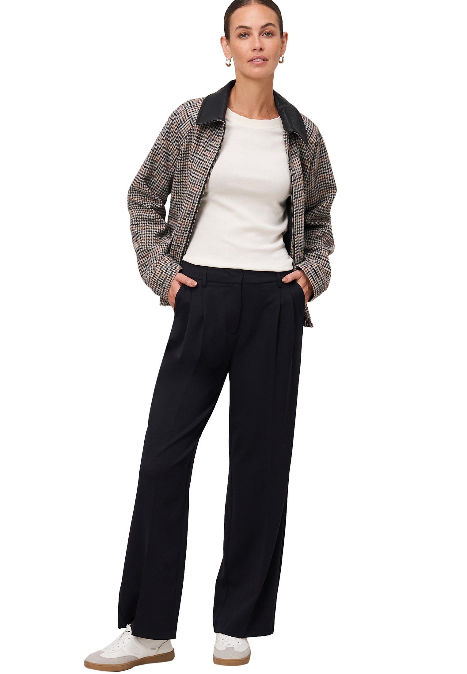 Zero Stoffhose »zero Damen Stoffhose mit Bügelfalte 30 Inch«, Falten