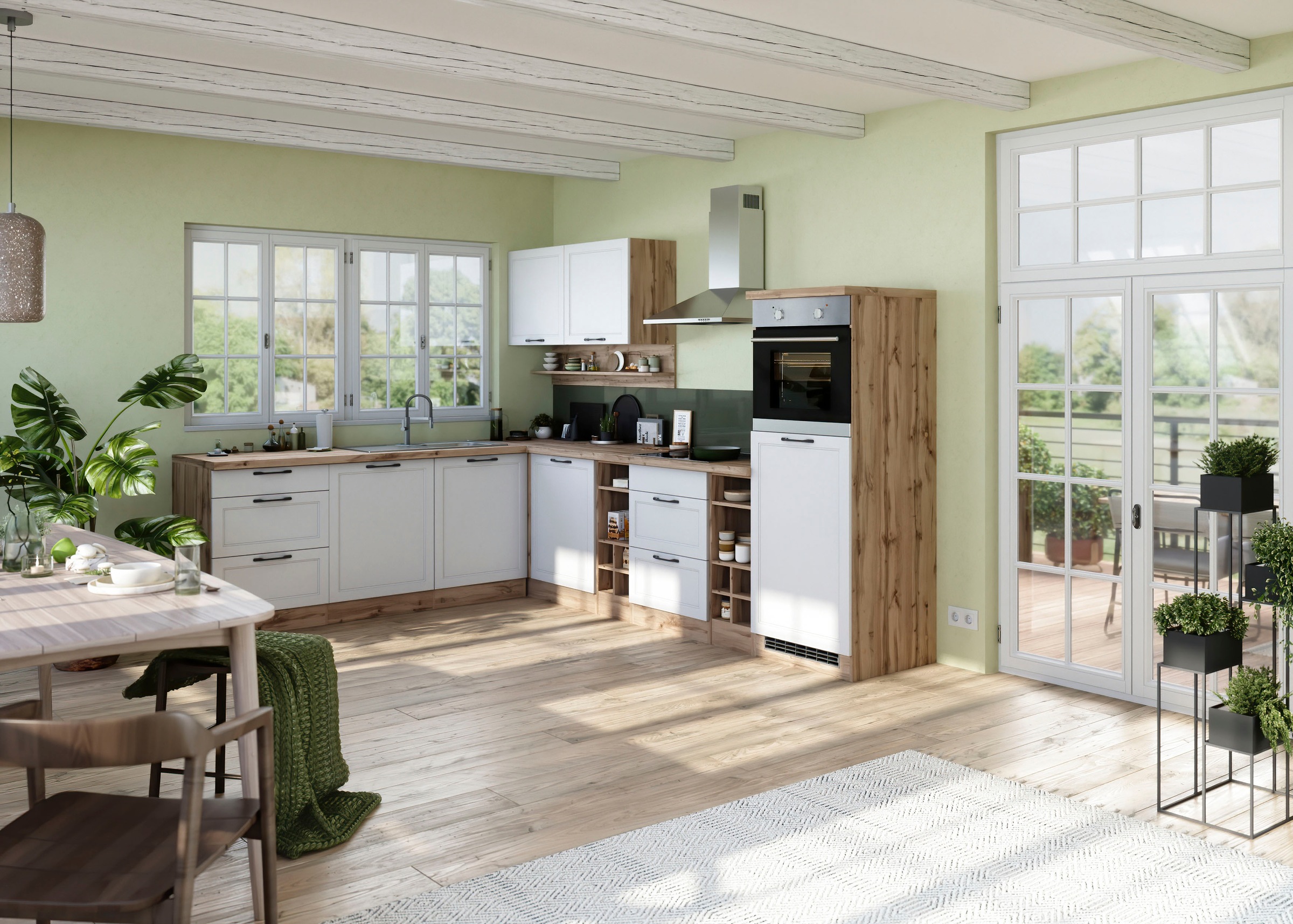 Kochstation Küche »KS-Lana«, Stellbreite 240/300 cm, wahlweise mit E-Geräten