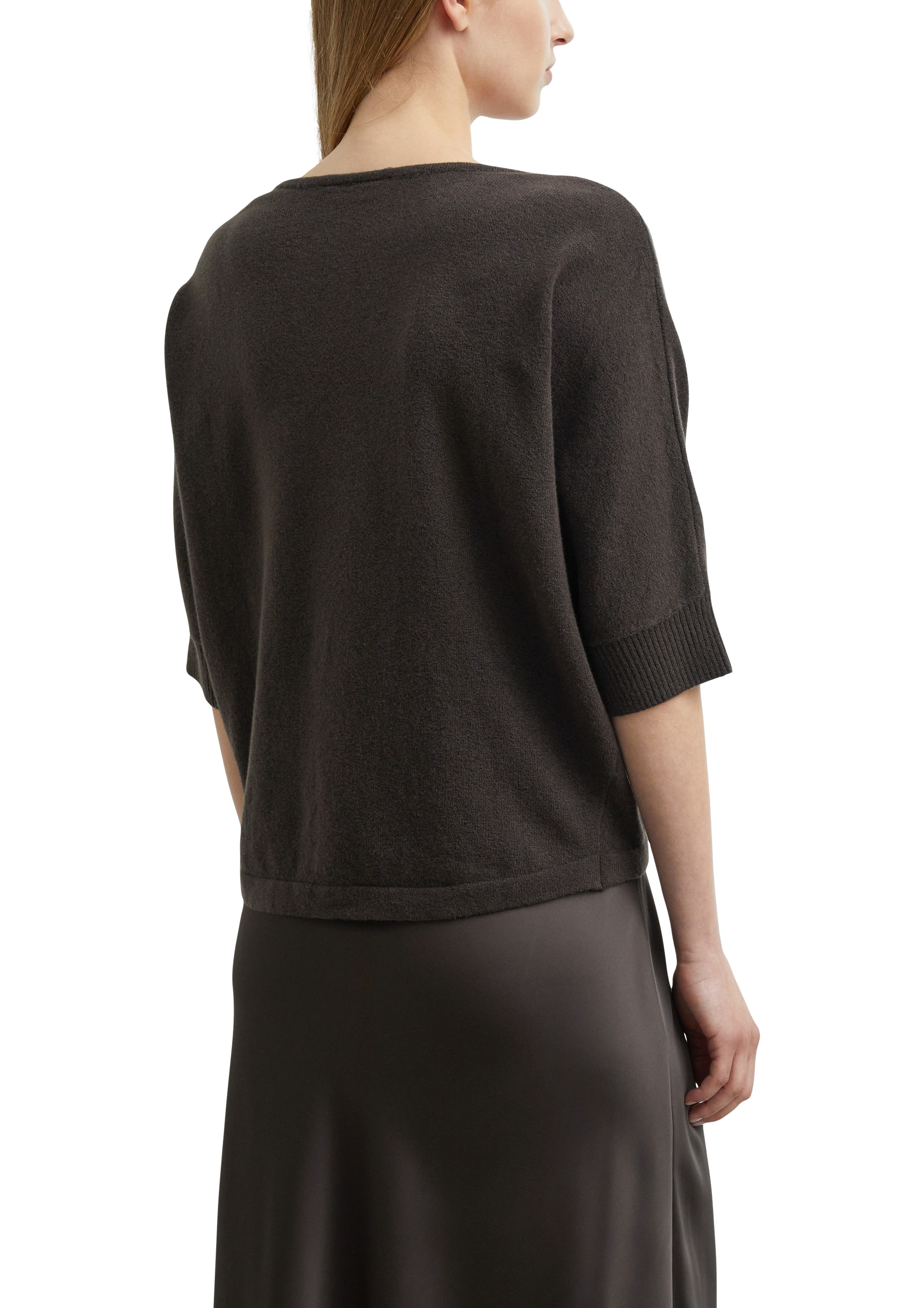Comma Strickpullover Halbarm-Pullover mit Stretch
