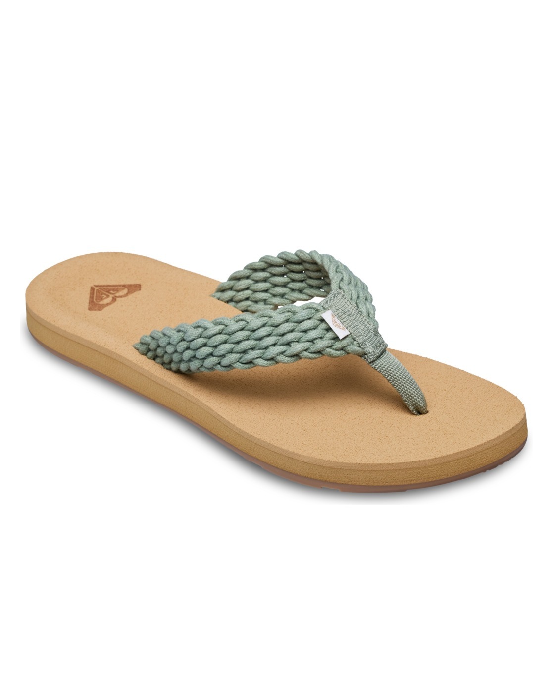 ROXY Damen Sandale "Porto", Gr. 7sage, Obermaterial:Obermaterial: 90% Walkfrottier/10% Microfaser, Futter: N/A, Laufsohle: 100% TPR.;, Schuhe