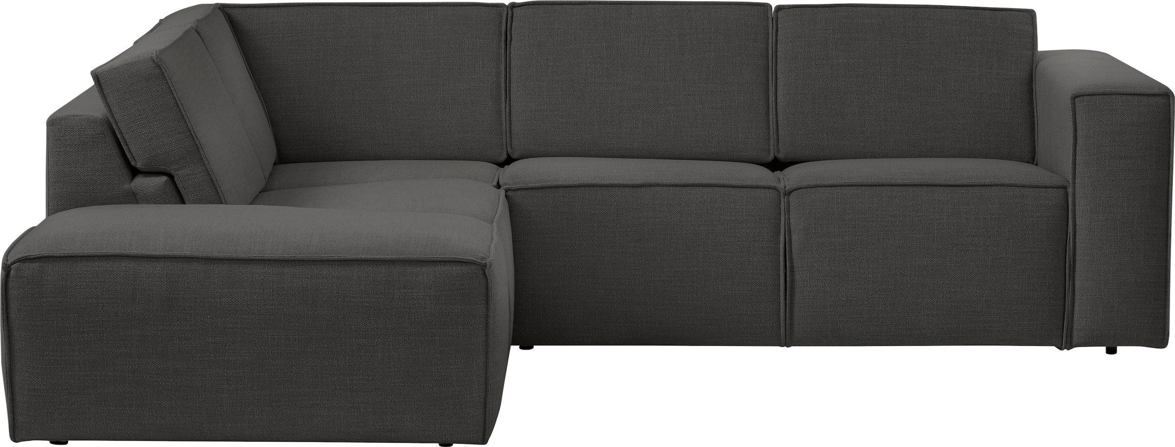 TRENDMANUFAKTUR Ecksofa »Dice, aktuelles Design, L-Form, mit komfortabler«, Sitztiefenverstellung und Kaltschaumpolsterung toller Sitzkomfort