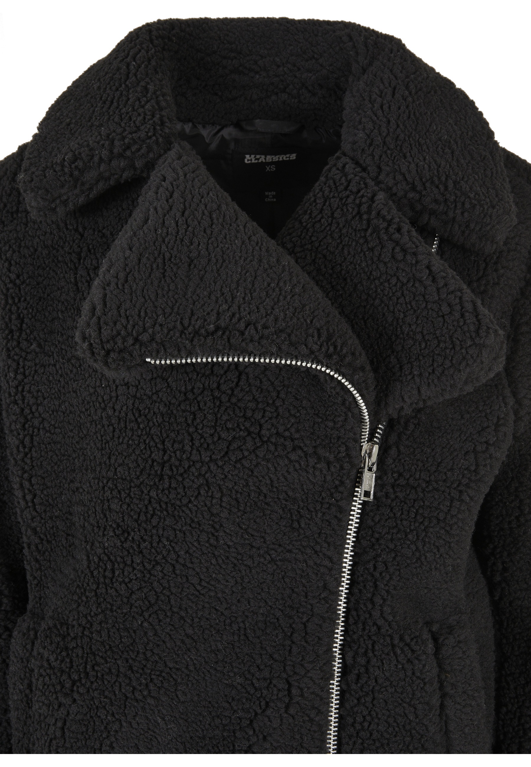 URBAN CLASSICS Winterjacke »Urban Classics Damen Ladies Sherpa Biker Jacket« 1 Stk. tlg. ohne Kapuze
