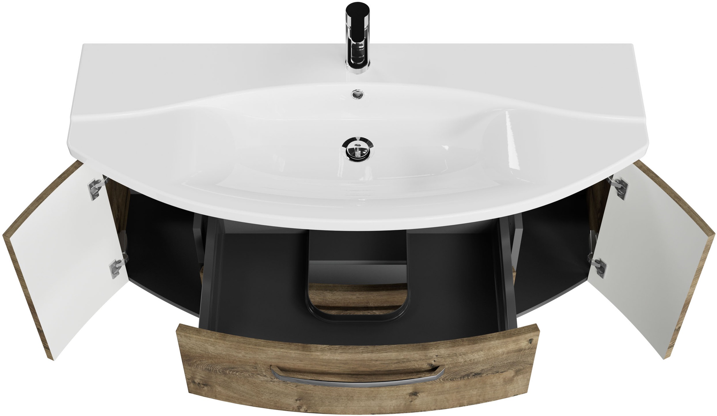 Thumbnail - Saphir Badmöbel-Set "Serie 4010 5-teilig Keramik-Waschtisch mit LED-Spiegelschrank" Set