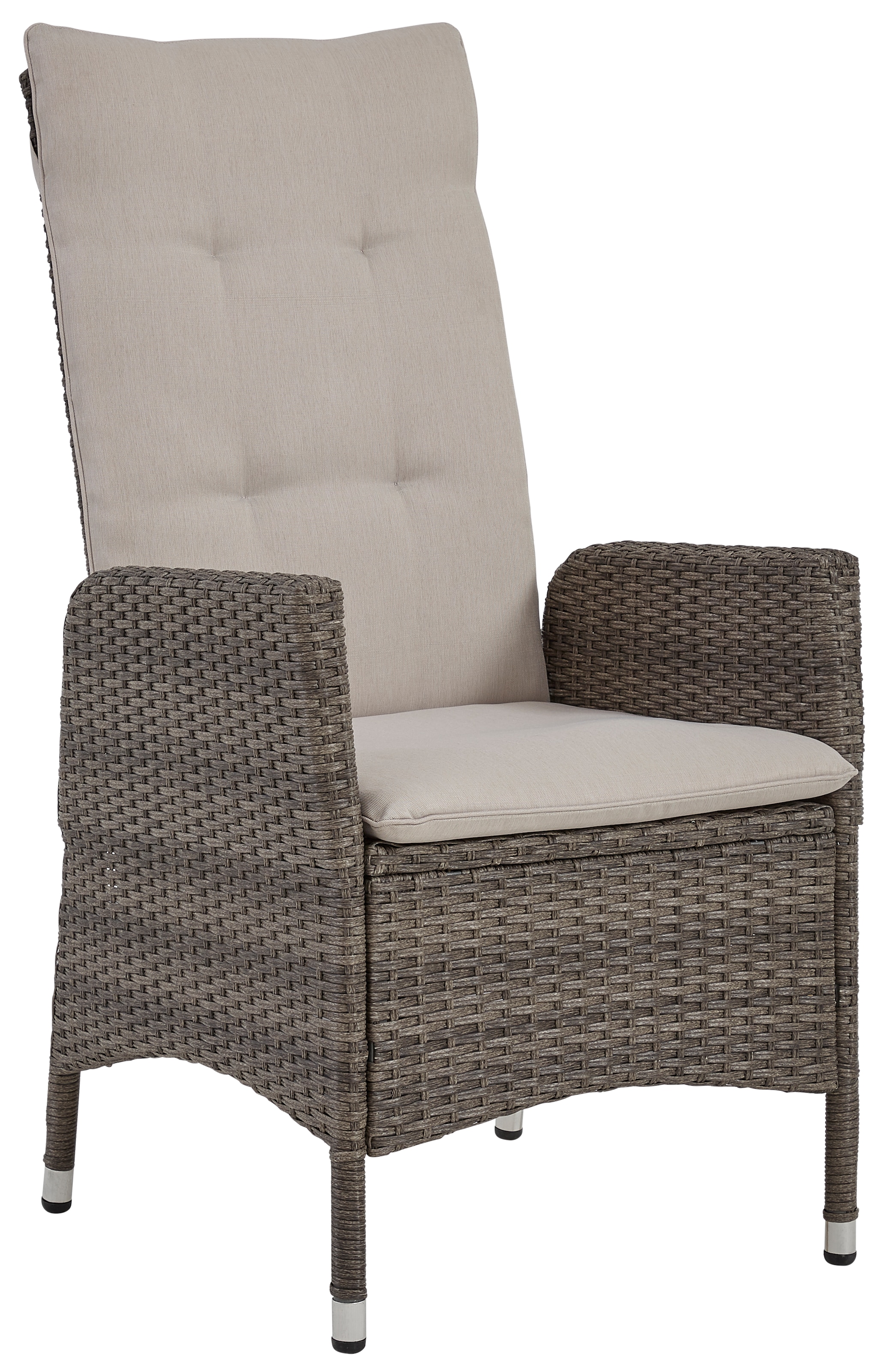 KONIFERA Garten-Essgruppe »Casablanca«, (Set, 7 tlg., 6x Sessel, 1x Tisch 180x90x74 cm, Stahl/Polyrattan), inkl. Auflagen