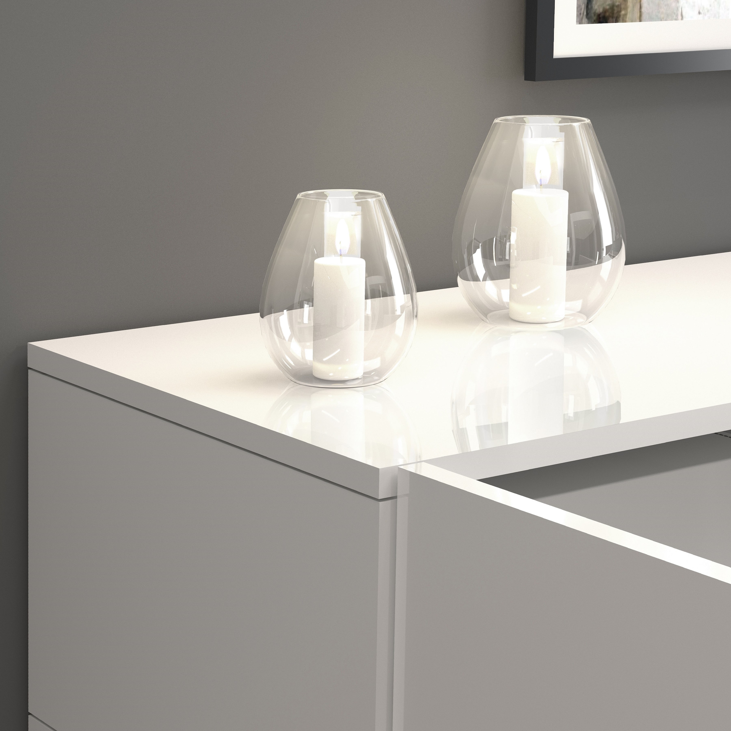 INOSIGN Sideboard »Egypt, Kommode, Schrank, Kredenz, grifflos«, 2 Türen, 3 Schubkästen, kompl. Hochglanz lackiert Breite 160