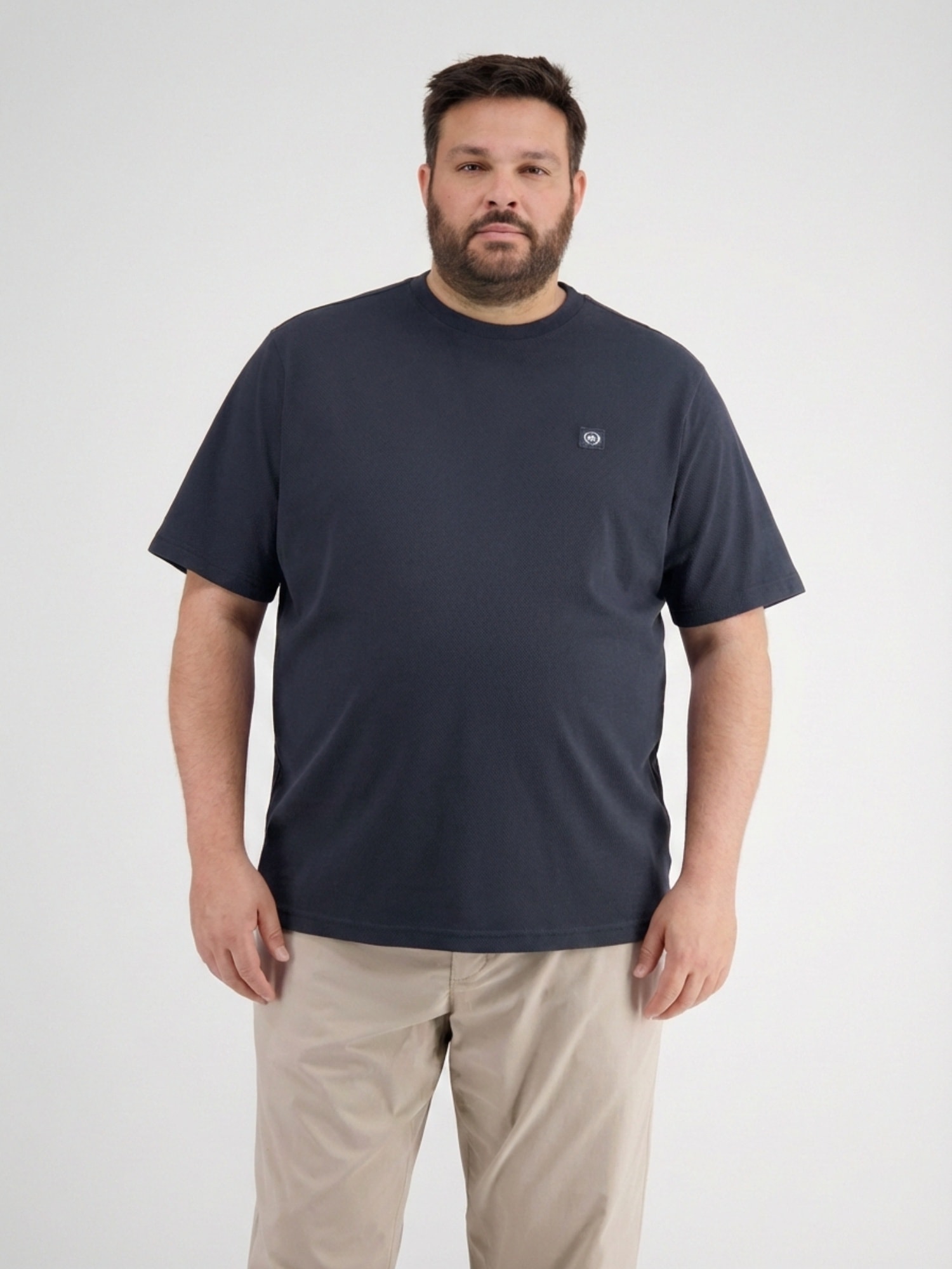 LERROS T-Shirt "T-Shirt mit Waffelstruktur in grossen Größen"