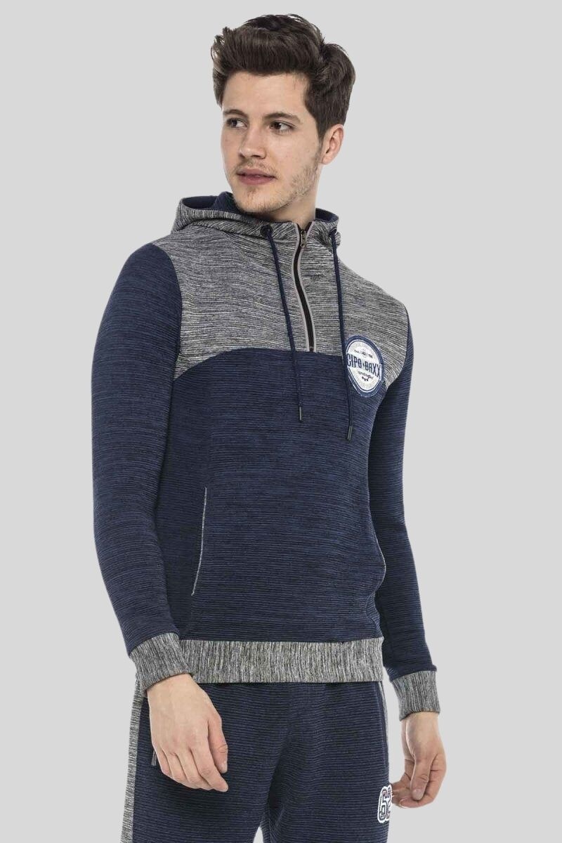Cipo & Baxx Kapuzensweatshirt »Sweatshirts«, (1 tlg.), mit Zipper und Konstrast-Look