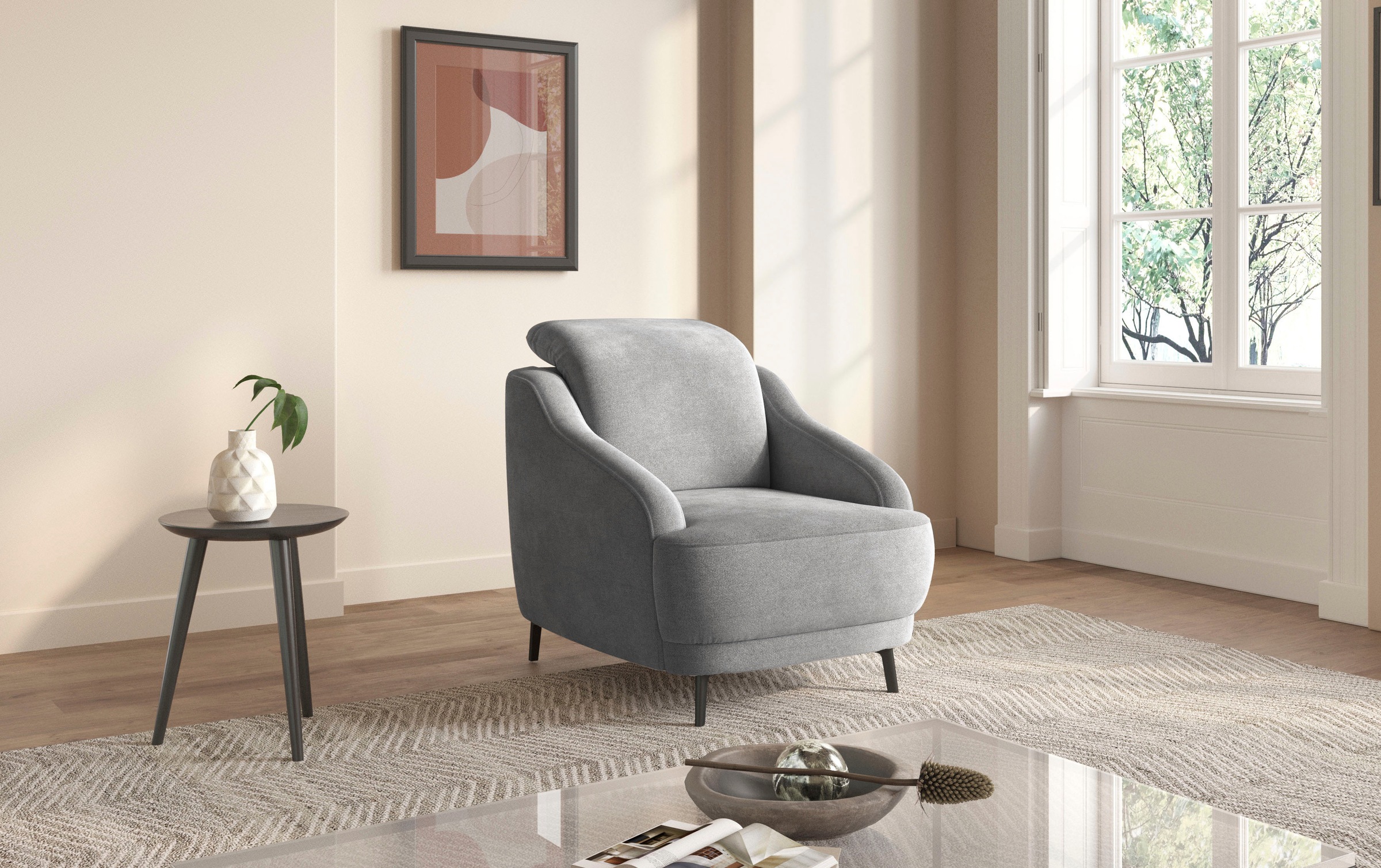 sit&more Sessel "Blues", (1 St.), mit Metallfüßen, schwarz-matt günstig online kaufen