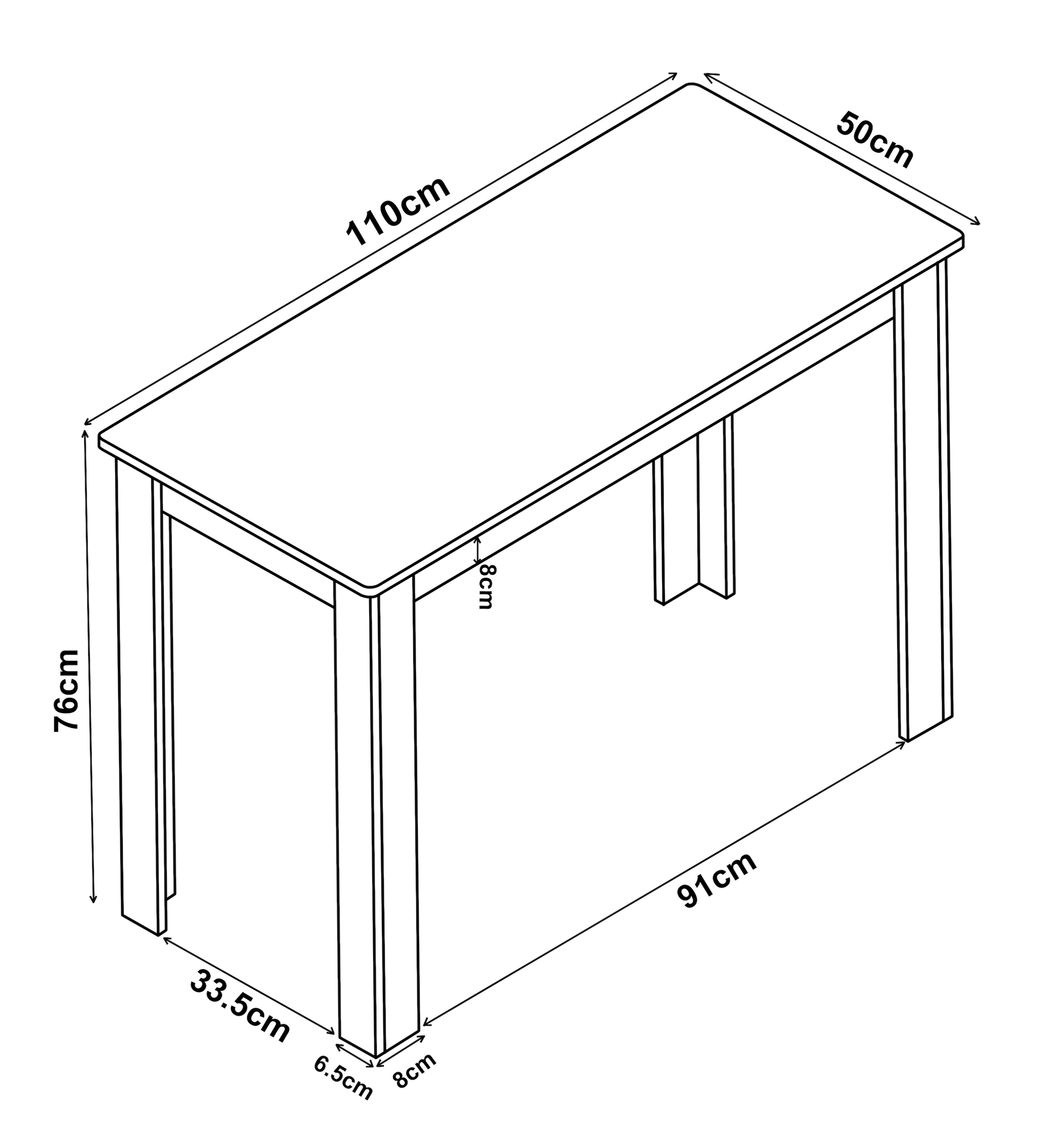 VCM Esstisch »VCM Holz Esstisch Küchentisch Tisch Esal 110 x 50 cm«, (Esal)