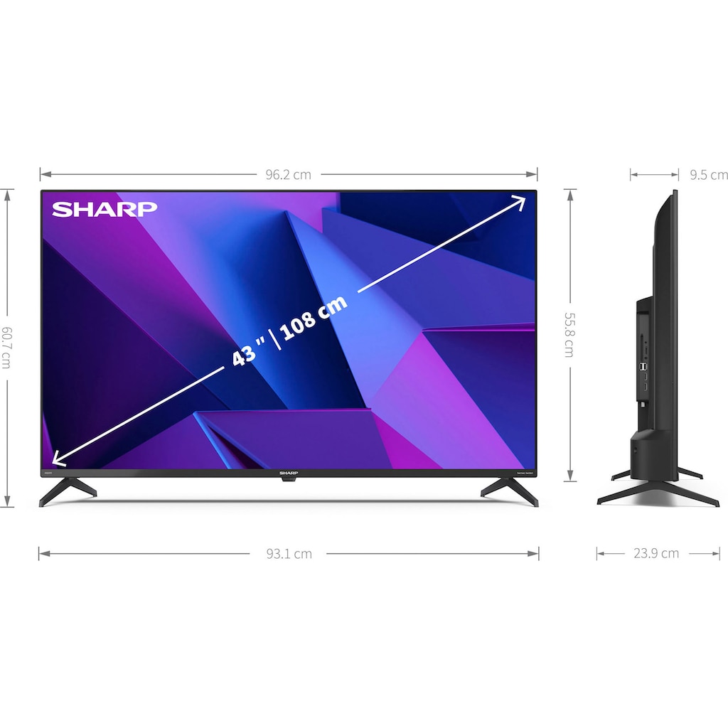 Sharp LED-Fernseher »4T-C43FNx«, 108 cm/43 Zoll, 4K Ultra HD, Android TV-Smart-TV