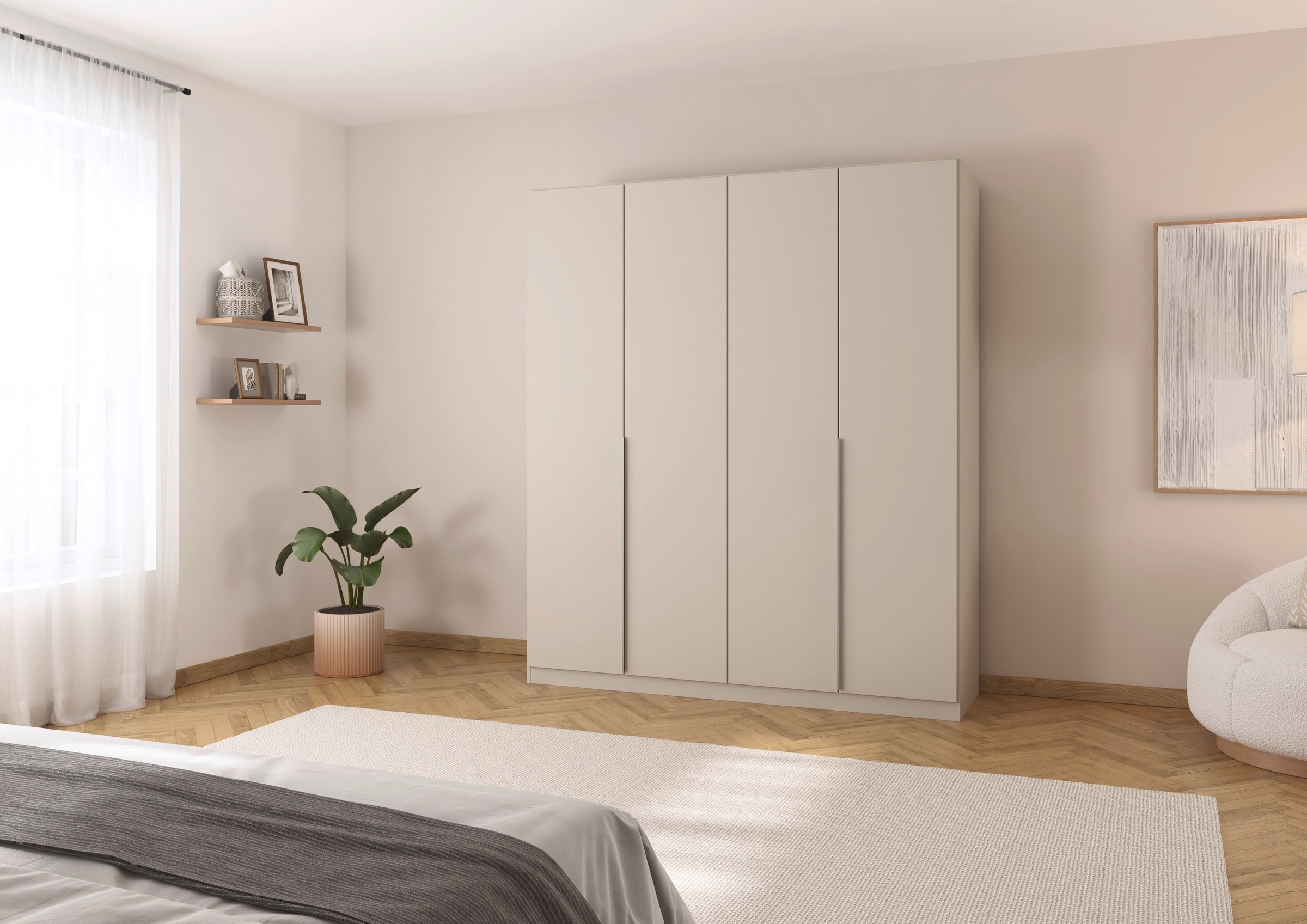 Thumbnail - rauch Drehtürenschrank "Kleiderschrank Schrank Garderobe AGORDO TOPSELLER Schlafzimmer" in zwei Griff-Farben, Breiten 91...