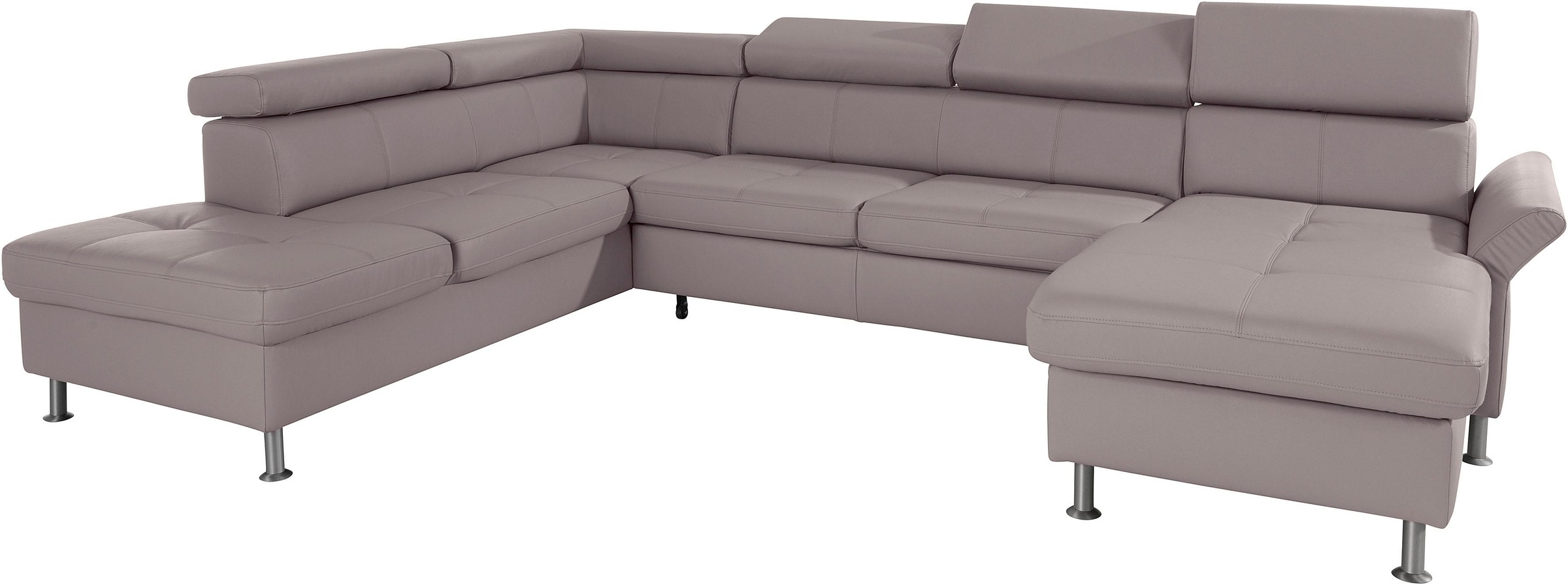 exxpo - sofa fashion Wohnlandschaft »Maretto, bequem und komfortabel, aufwendige Sitzsteppung, U-Form«, inkl. Kopfteilverstellung für mehr Sitzkomfort, wahlweise Bettfunktion