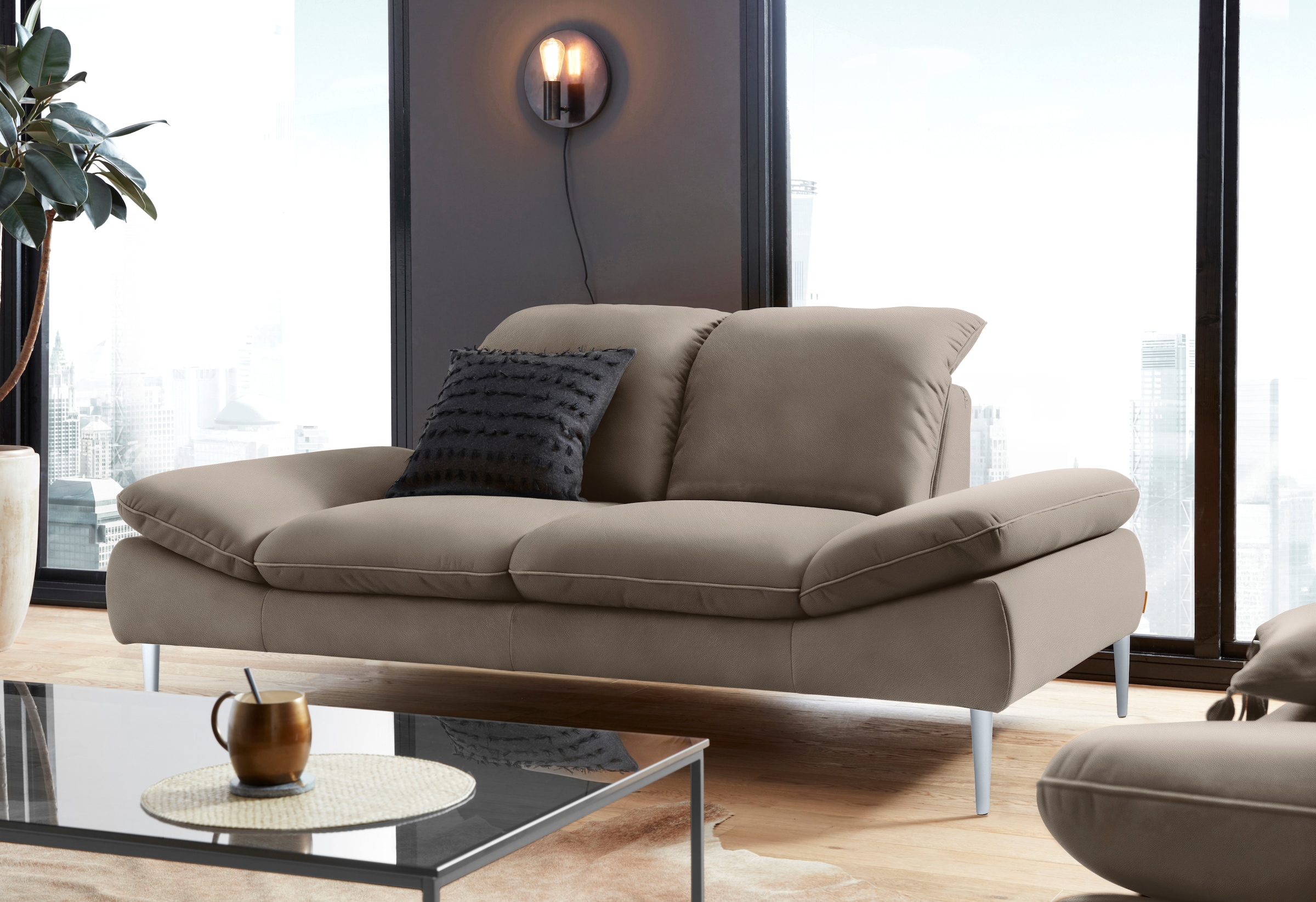 W.SCHILLIG 2-Sitzer "enjoy&MORE" mit Sitztiefenverstellung, Füße silber mat günstig online kaufen