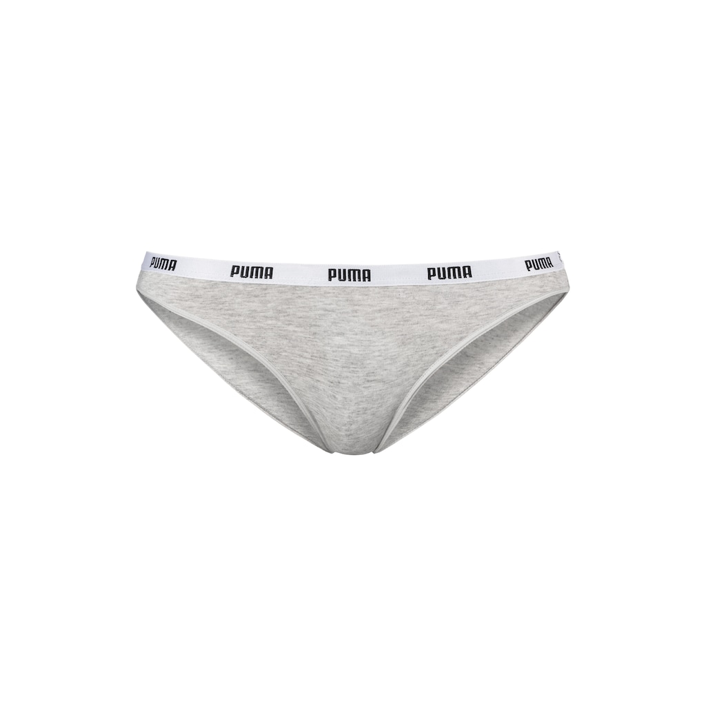 PUMA Bikinislip »Iconic«, (Packung, 2 St.), mit schmalem Logo-Webbündchen