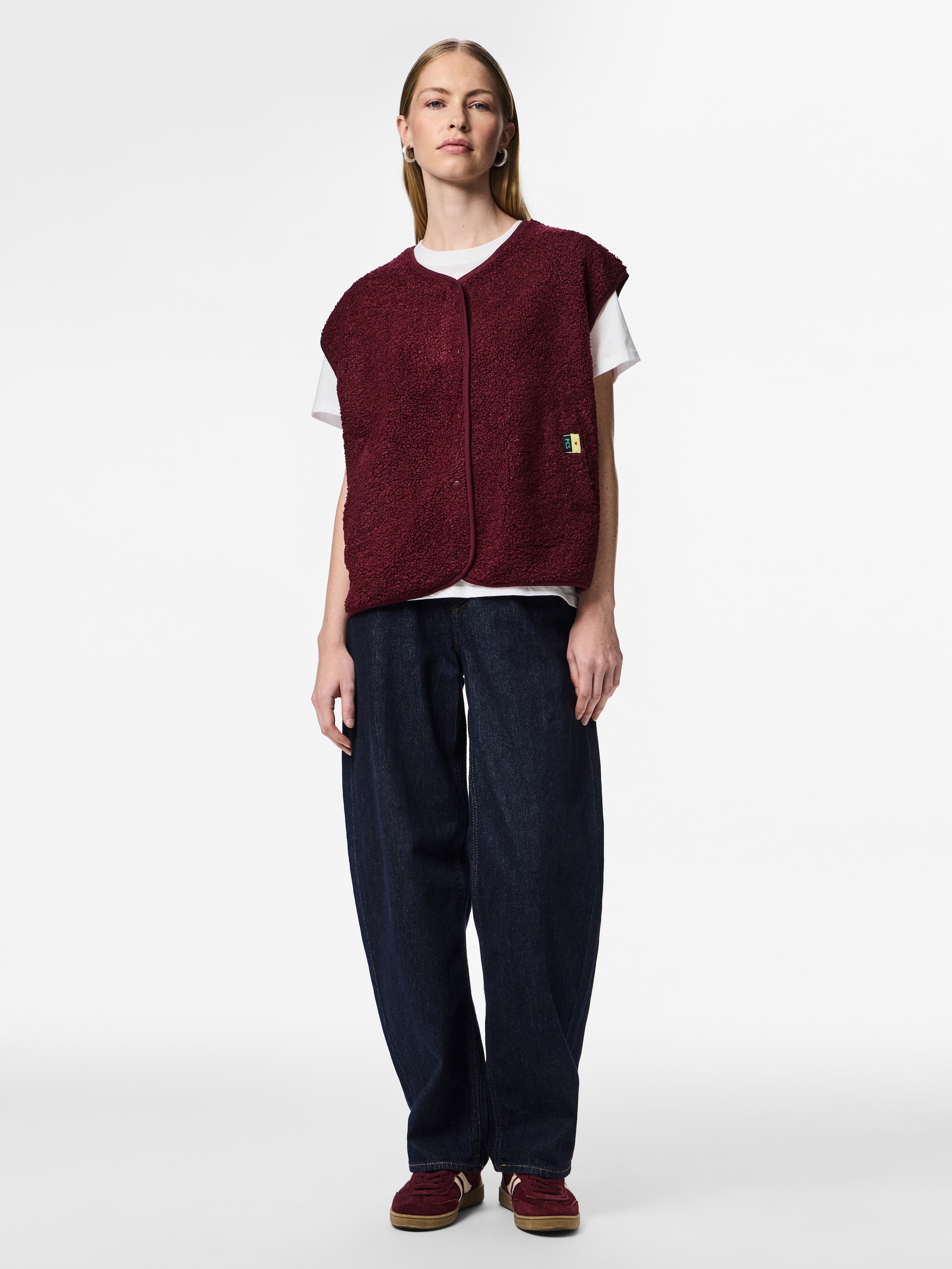 pieces Plüschweste »PCKATTY TEDDY VEST NOOS BC« Kunstfaser