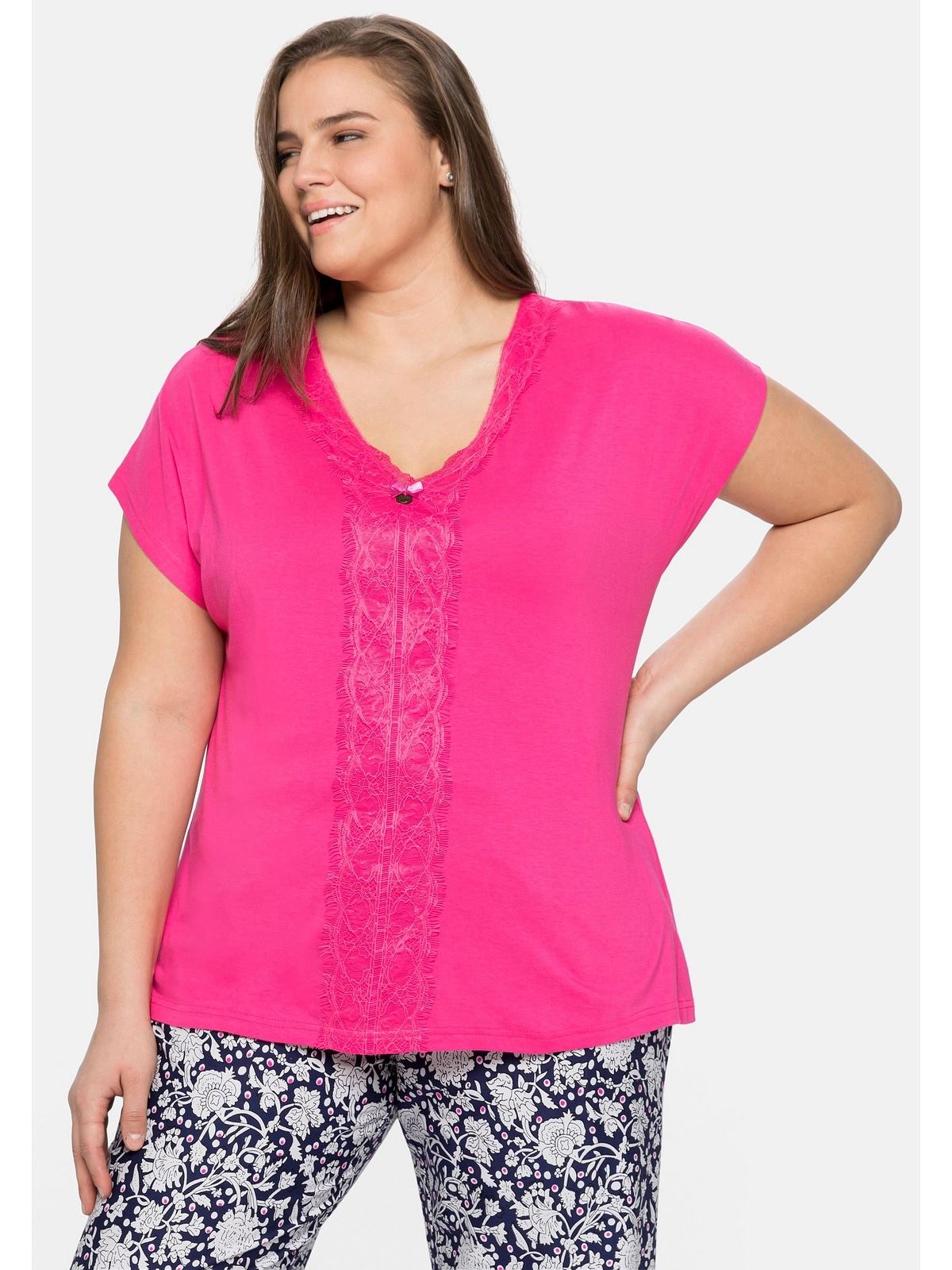 sheego by Joe Browns T-Shirt »Große Größen«, in Oversized-Form mit  femininen Details online bestellen | BAUR