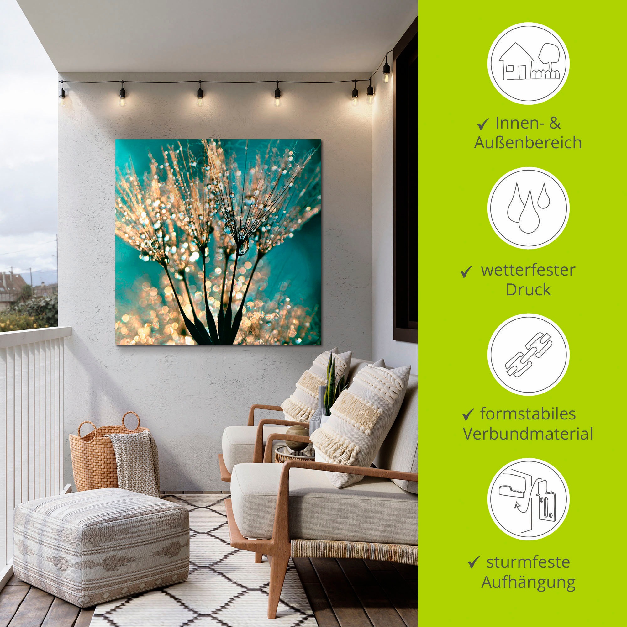 Artland Wandbild »Pusteblume Schirmchen abstrakt«, Blumen, (1 St.), als Alubild, Outdoorbild, Leinwandbild, Poster, Wandaufkleber