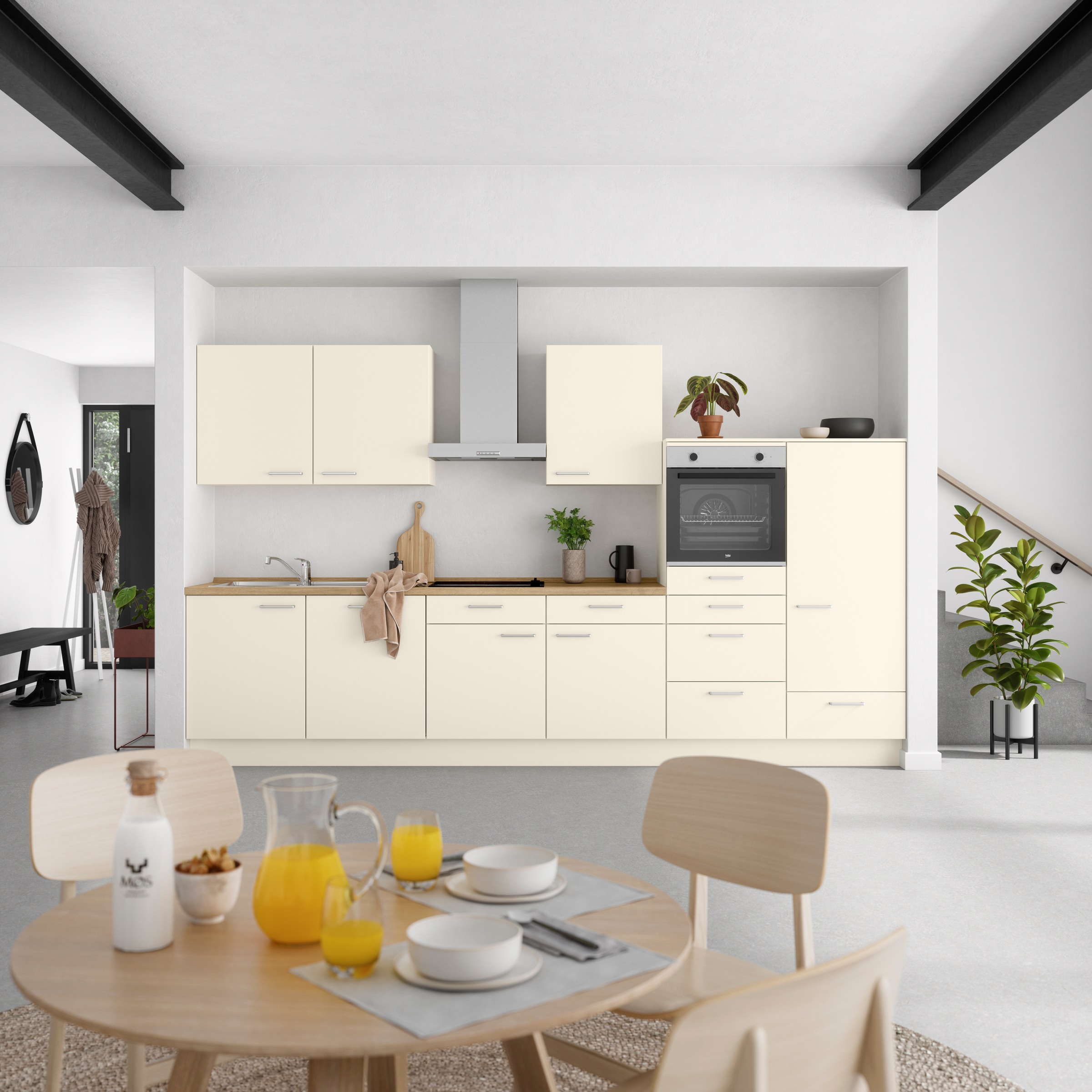 nobilia® Küchenzeile »"Touch I"« vormontiert, Ausrichtung wählbar, Breite 360 cm, wahlw. mit E-Geräten