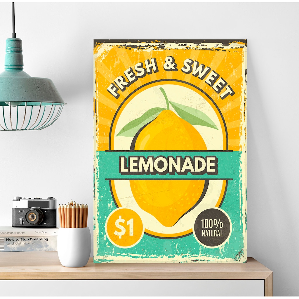 queence Metallbild »Lemonade«, Schriftzüge, (1 St.)