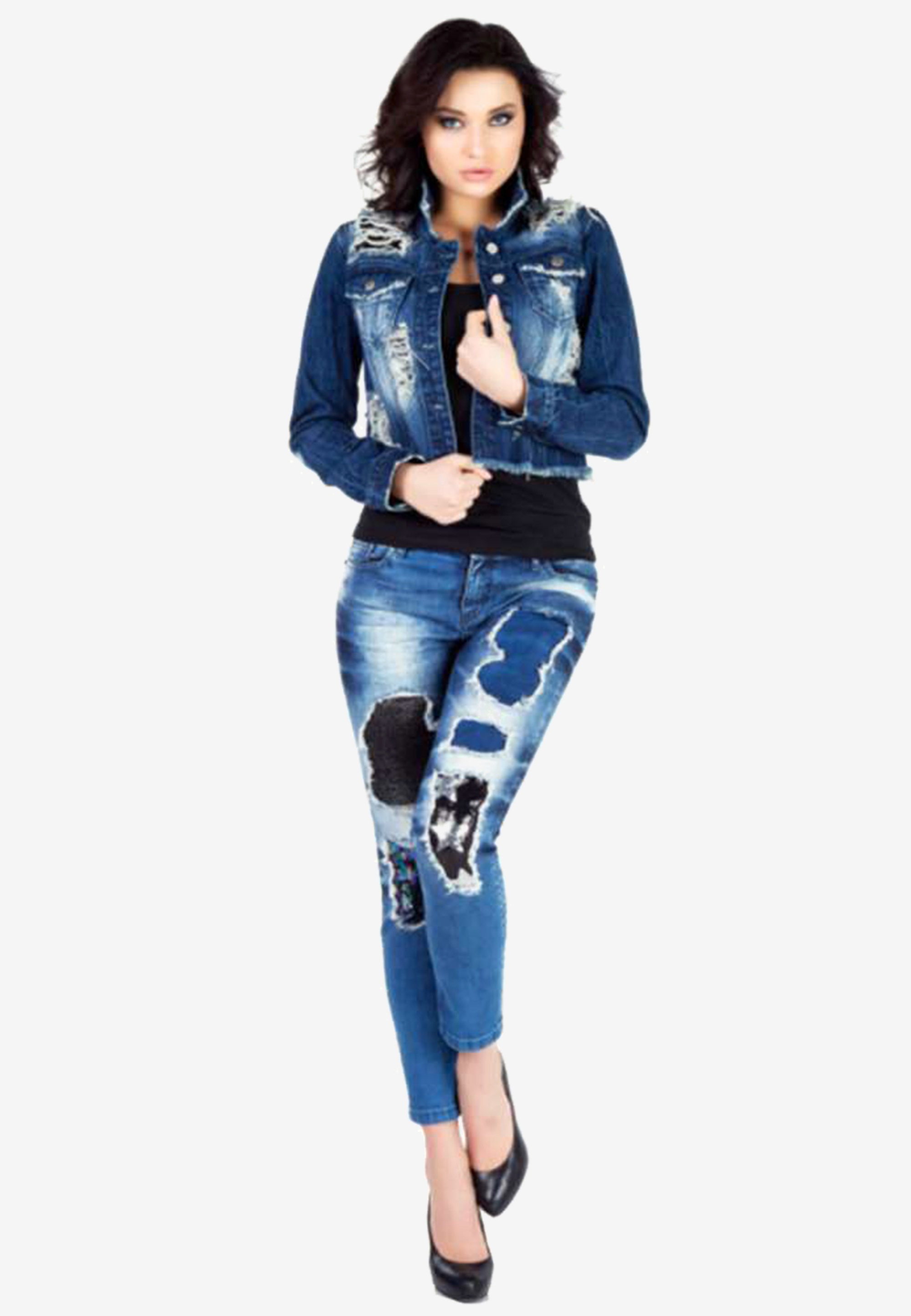 Cipo & Baxx Jeansjacke, im rockigen Used-Look