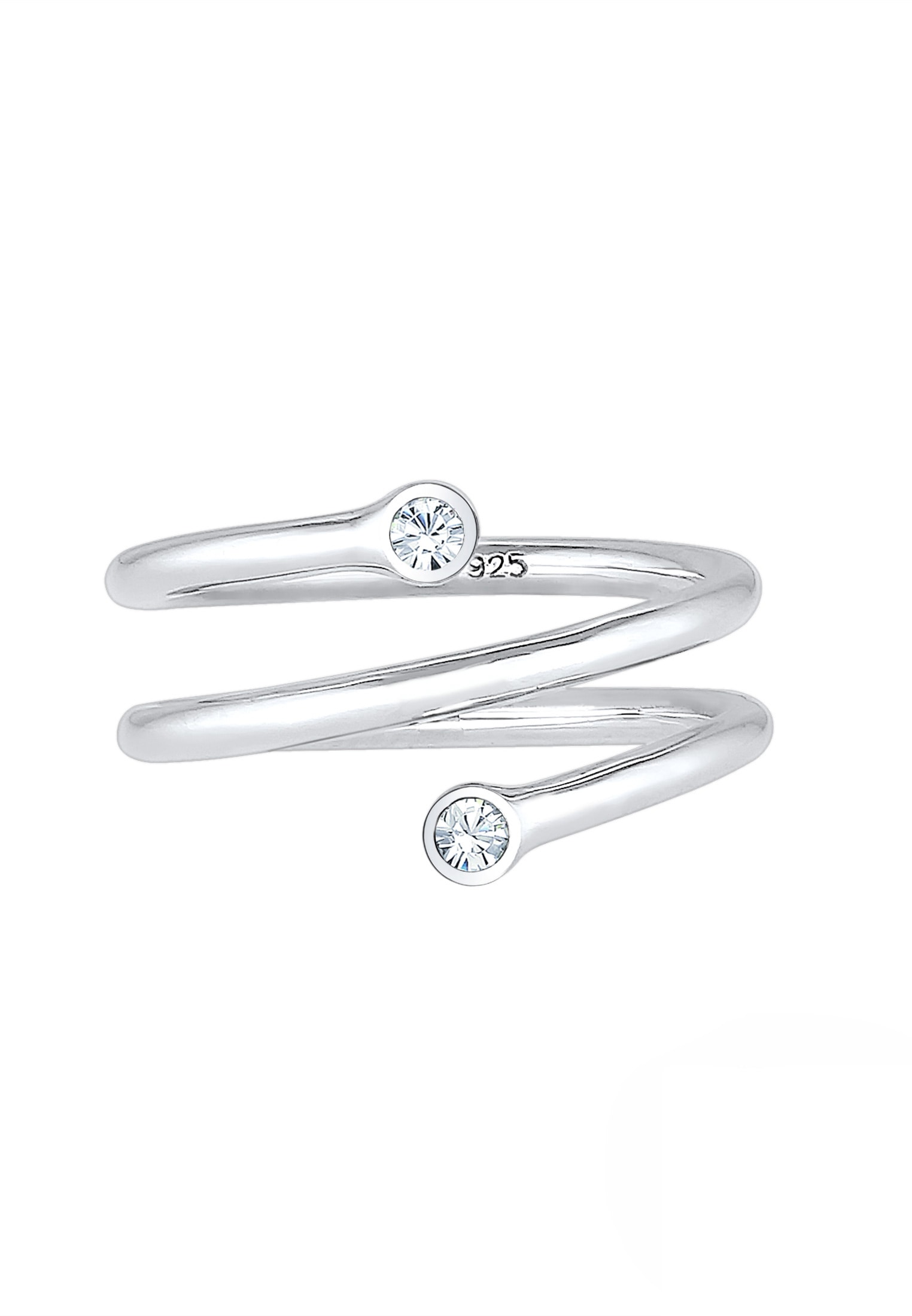 Elli Fingerring »Wickelring Geo Kristalle 925 Sterling Silber«