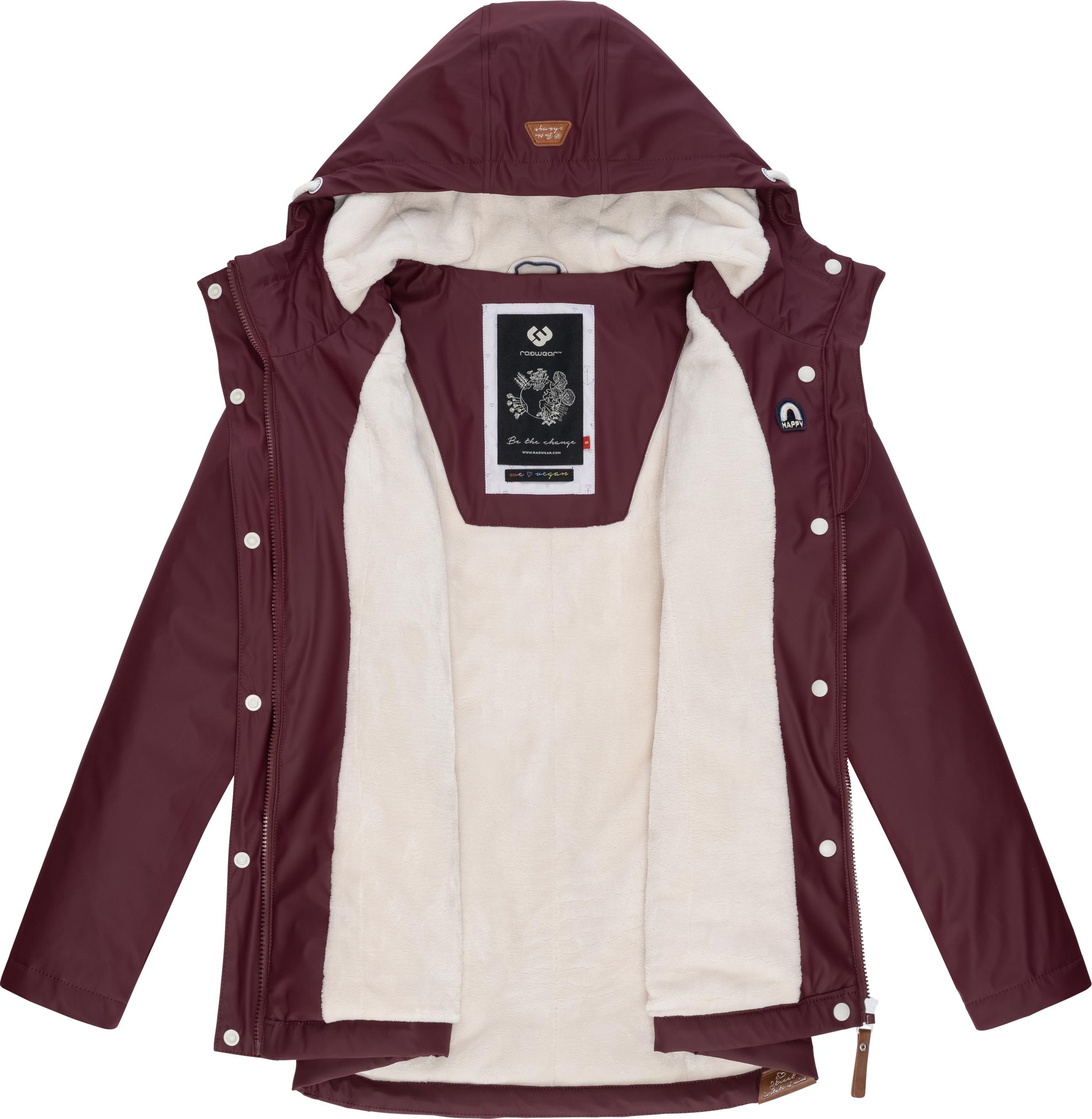 Ragwear Regenjacke »Marge«, mit Kapuze, warm gefütterter Damen Winter Regenmantel
