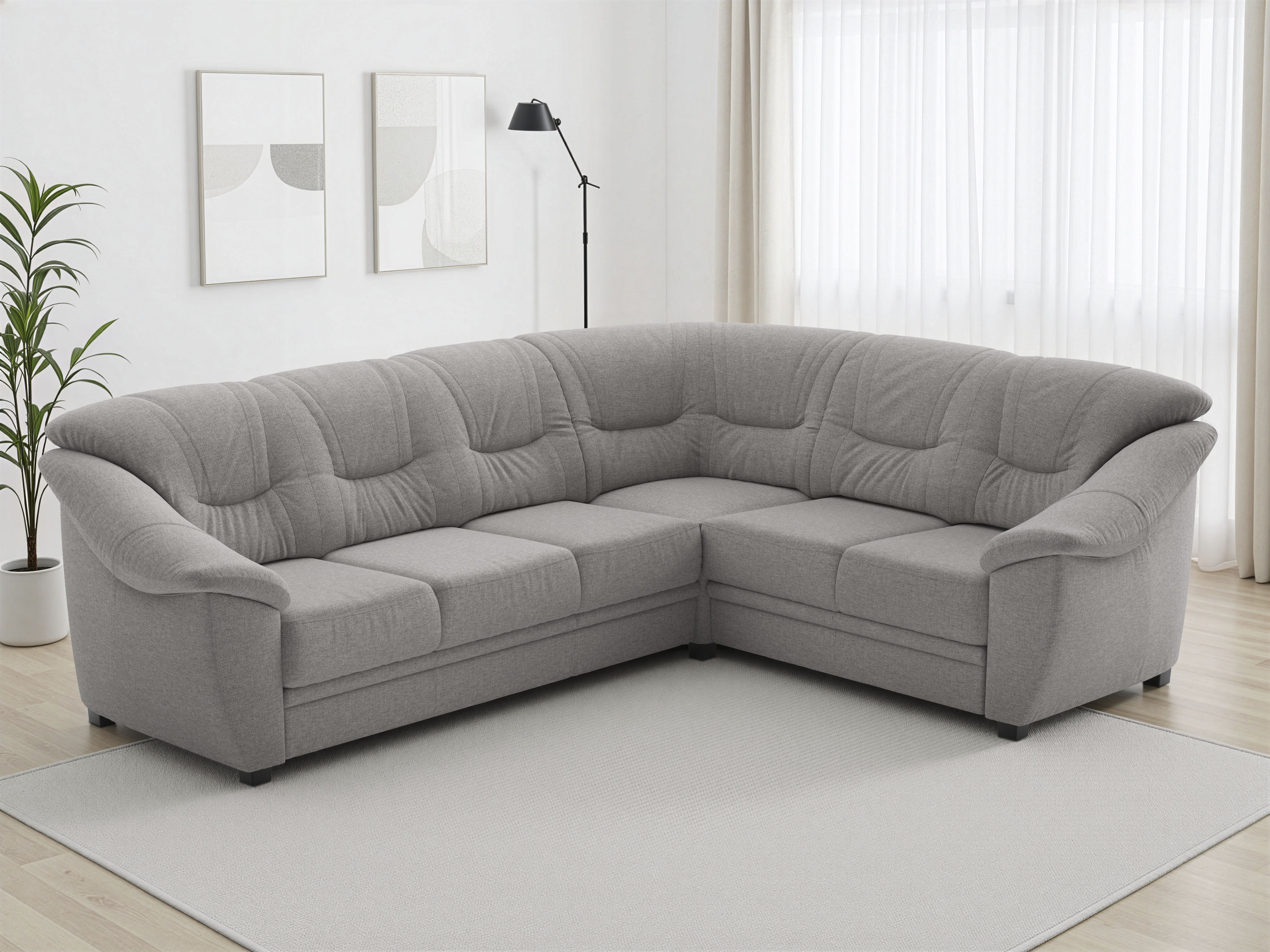 sit&more Ecksofa "Savona L-Form, B. 262 cm, Komfortsitz, Eckcouch mit Stoff- & Lederwahl" optional Schlaffunktion, Liegefl. 120x195 cm